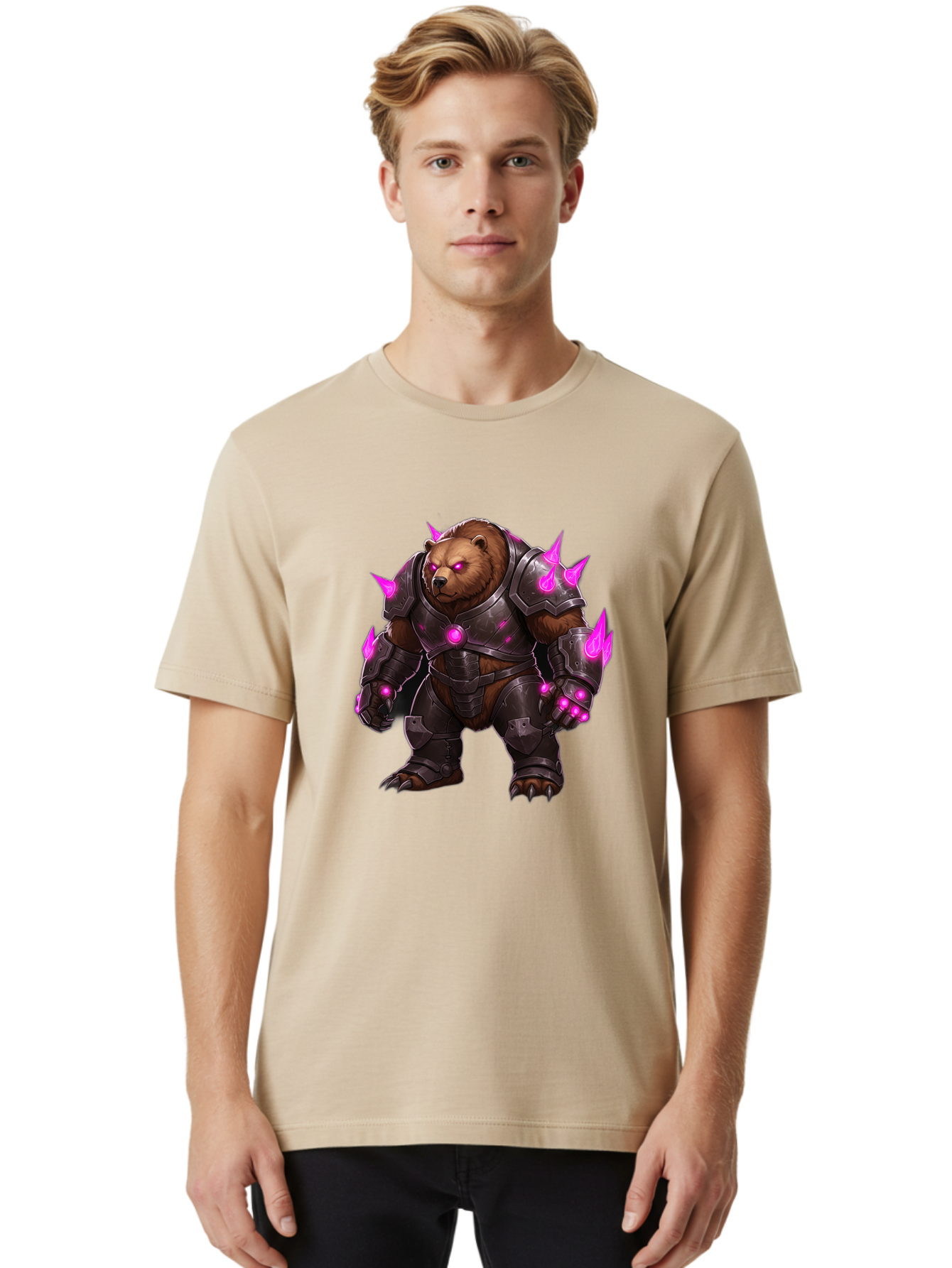Armored-Brown-Bear-1 Men'S Graphic Tee, 100% Cotton, Comfortable Casual Summer Wear, Machine Washable, Vintage Camera, Old Camera, Antique Camera, Black Camera, Classic Photography, Photography Equipment, Nostalgic Device, Film Camera, Camera Art Bae830