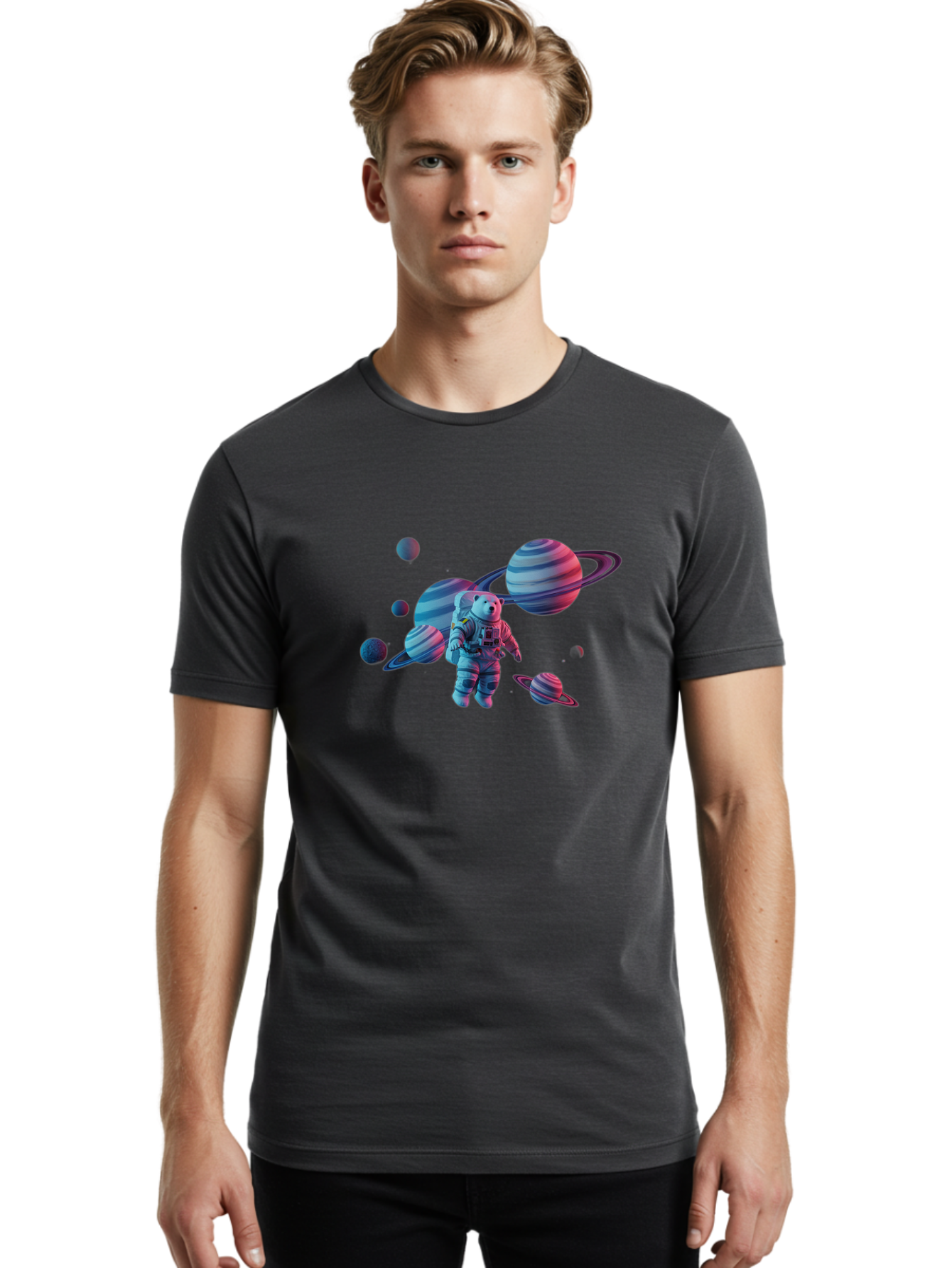 Astronaut-And-Planets Men'S Graphic Tee, 100% Cotton, Comfortable Casual Summer Wear, Machine Washable, Vintage Camera, Old Camera, Antique Camera, Black Camera, Classic Photography, Photography Equipment, Nostalgic Device, Film Camera, Camera Art Bae832