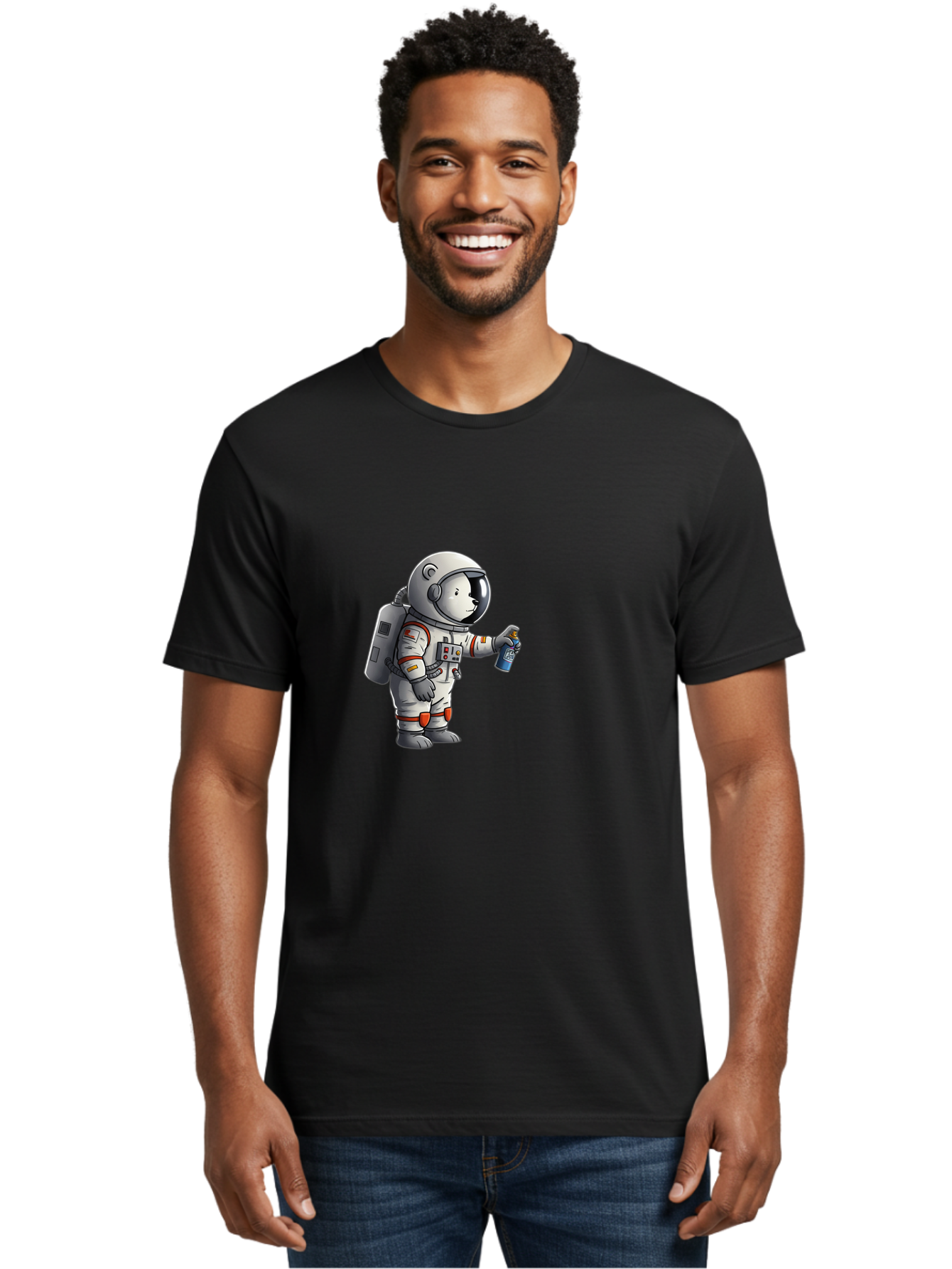 Astronaut-Spray-Paint Men'S Graphic Tee, 100% Cotton, Comfortable Casual Summer Wear, Machine Washable, Vintage Camera, Old Camera, Antique Camera, Black Camera, Classic Photography, Photography Equipment, Nostalgic Device, Film Camera, Camera Art Bae833
