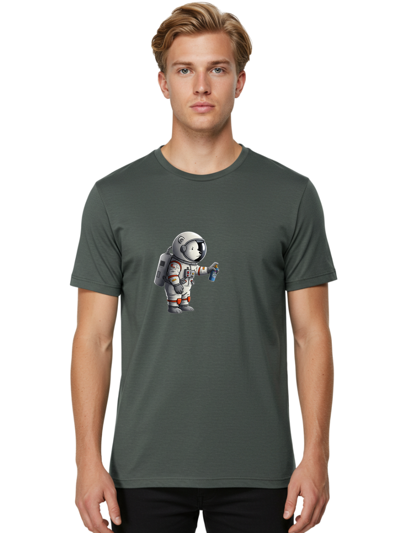 Astronaut-Spray-Paint Men'S Graphic Tee, 100% Cotton, Comfortable Casual Summer Wear, Machine Washable, Vintage Camera, Old Camera, Antique Camera, Black Camera, Classic Photography, Photography Equipment, Nostalgic Device, Film Camera, Camera Art Bae833