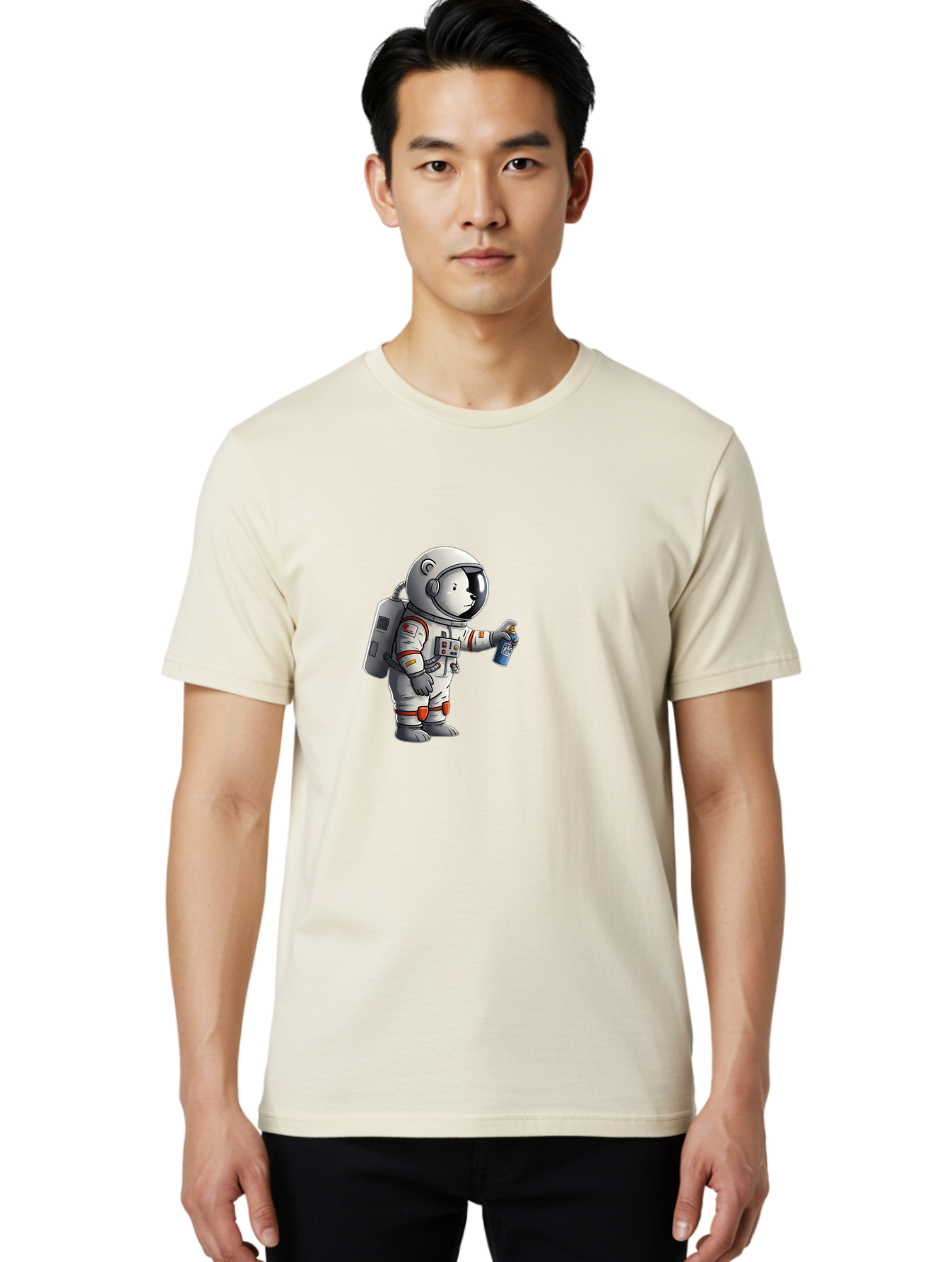 Astronaut-Spray-Paint Men'S Graphic Tee, 100% Cotton, Comfortable Casual Summer Wear, Machine Washable, Vintage Camera, Old Camera, Antique Camera, Black Camera, Classic Photography, Photography Equipment, Nostalgic Device, Film Camera, Camera Art Bae833