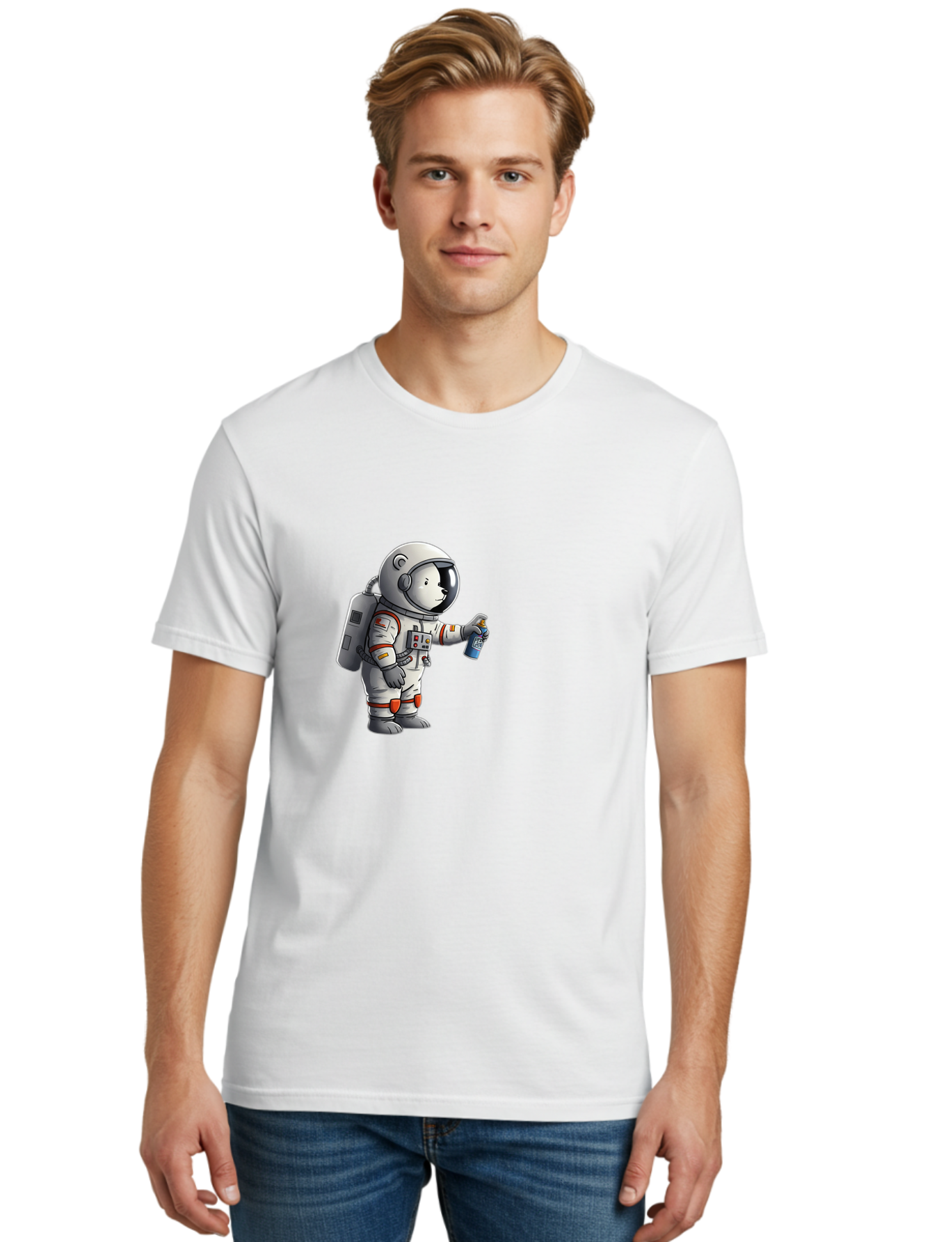 Astronaut-Spray-Paint Men'S Graphic Tee, 100% Cotton, Comfortable Casual Summer Wear, Machine Washable, Vintage Camera, Old Camera, Antique Camera, Black Camera, Classic Photography, Photography Equipment, Nostalgic Device, Film Camera, Camera Art Bae833
