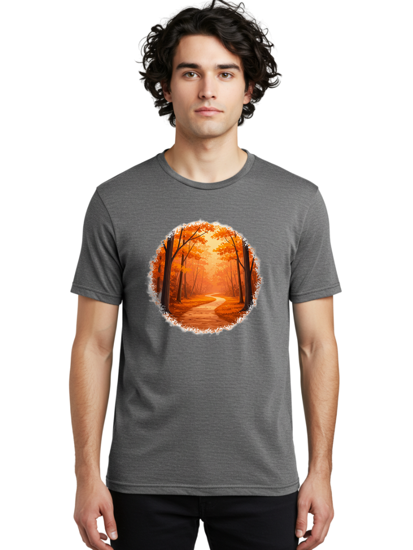 Autumn-Forest-Path Men'S Graphic Tee, 100% Cotton, Comfortable Casual Summer Wear, Machine Washable, Vintage Camera, Old Camera, Antique Camera, Black Camera, Classic Photography, Photography Equipment, Nostalgic Device, Film Camera, Camera Art Bae834