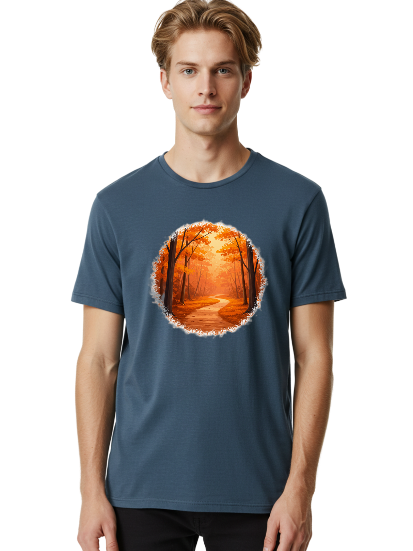 Autumn-Forest-Path Men'S Graphic Tee, 100% Cotton, Comfortable Casual Summer Wear, Machine Washable, Vintage Camera, Old Camera, Antique Camera, Black Camera, Classic Photography, Photography Equipment, Nostalgic Device, Film Camera, Camera Art Bae834