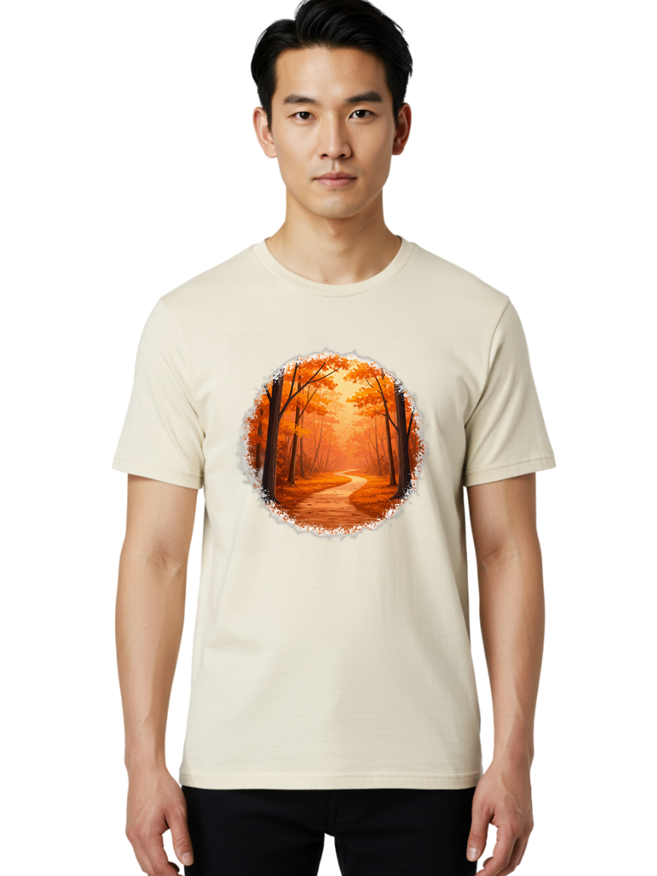 Autumn-Forest-Path Men'S Graphic Tee, 100% Cotton, Comfortable Casual Summer Wear, Machine Washable, Vintage Camera, Old Camera, Antique Camera, Black Camera, Classic Photography, Photography Equipment, Nostalgic Device, Film Camera, Camera Art Bae834