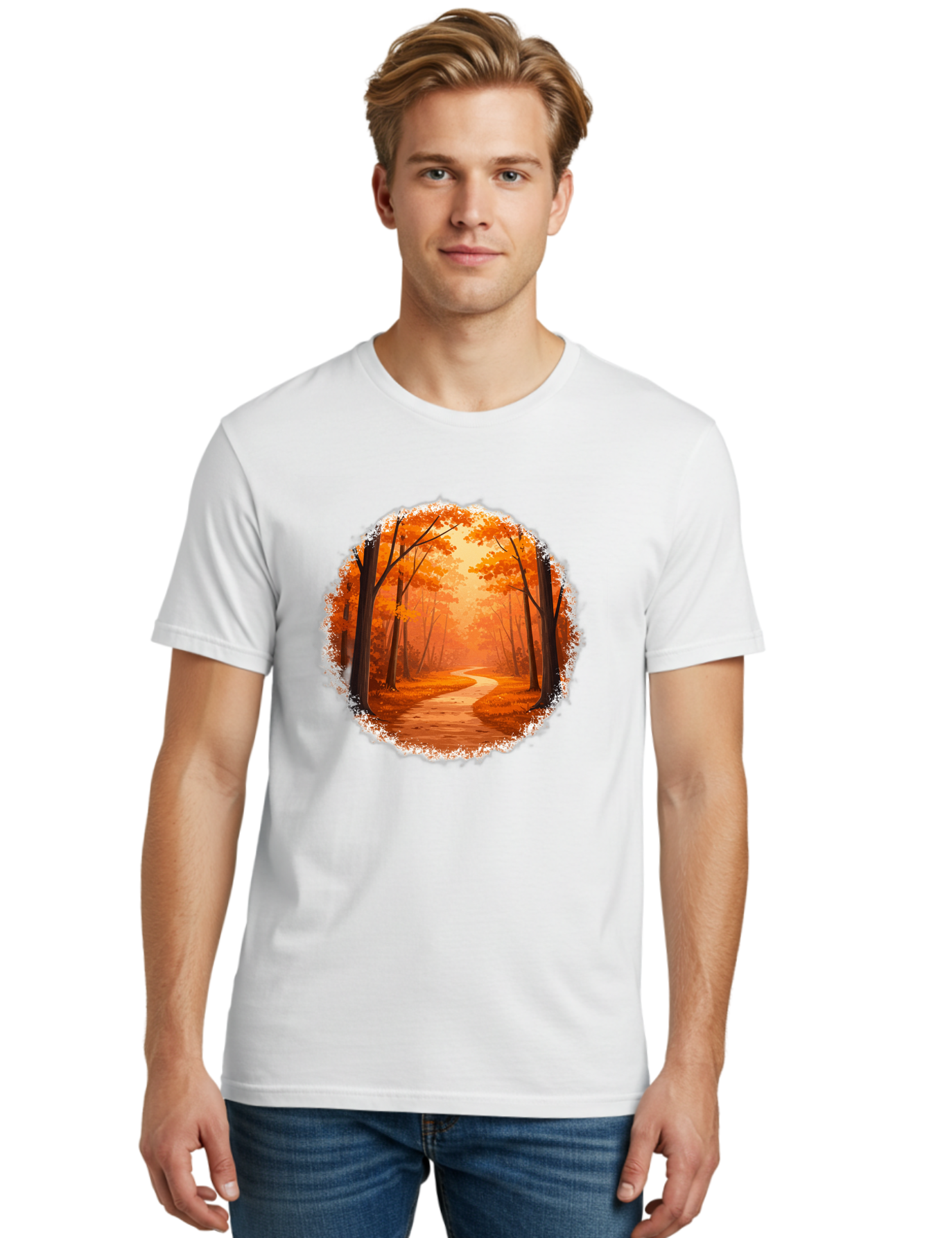 Autumn-Forest-Path Men'S Graphic Tee, 100% Cotton, Comfortable Casual Summer Wear, Machine Washable, Vintage Camera, Old Camera, Antique Camera, Black Camera, Classic Photography, Photography Equipment, Nostalgic Device, Film Camera, Camera Art Bae834