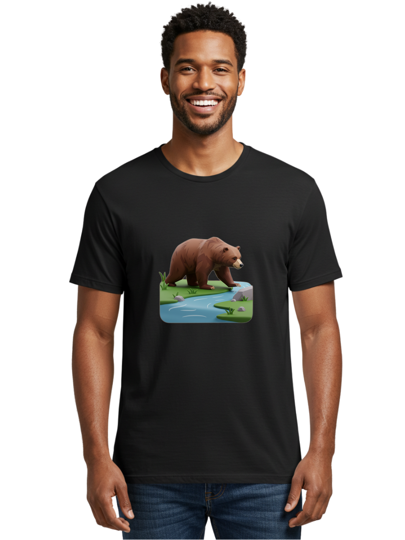 Bear-By-River Men'S Graphic Tee, 100% Cotton, Comfortable Casual Summer Wear, Machine Washable, Vintage Camera, Old Camera, Antique Camera, Black Camera, Classic Photography, Photography Equipment, Nostalgic Device, Film Camera, Camera Art Bae846
