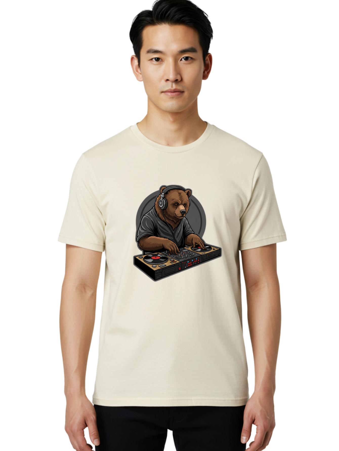 Bear-Dj Men'S Graphic Tee, 100% Cotton, Comfortable Casual Summer Wear, Machine Washable, Vintage Camera, Old Camera, Antique Camera, Black Camera, Classic Photography, Photography Equipment, Nostalgic Device, Film Camera, Camera Art Bae850