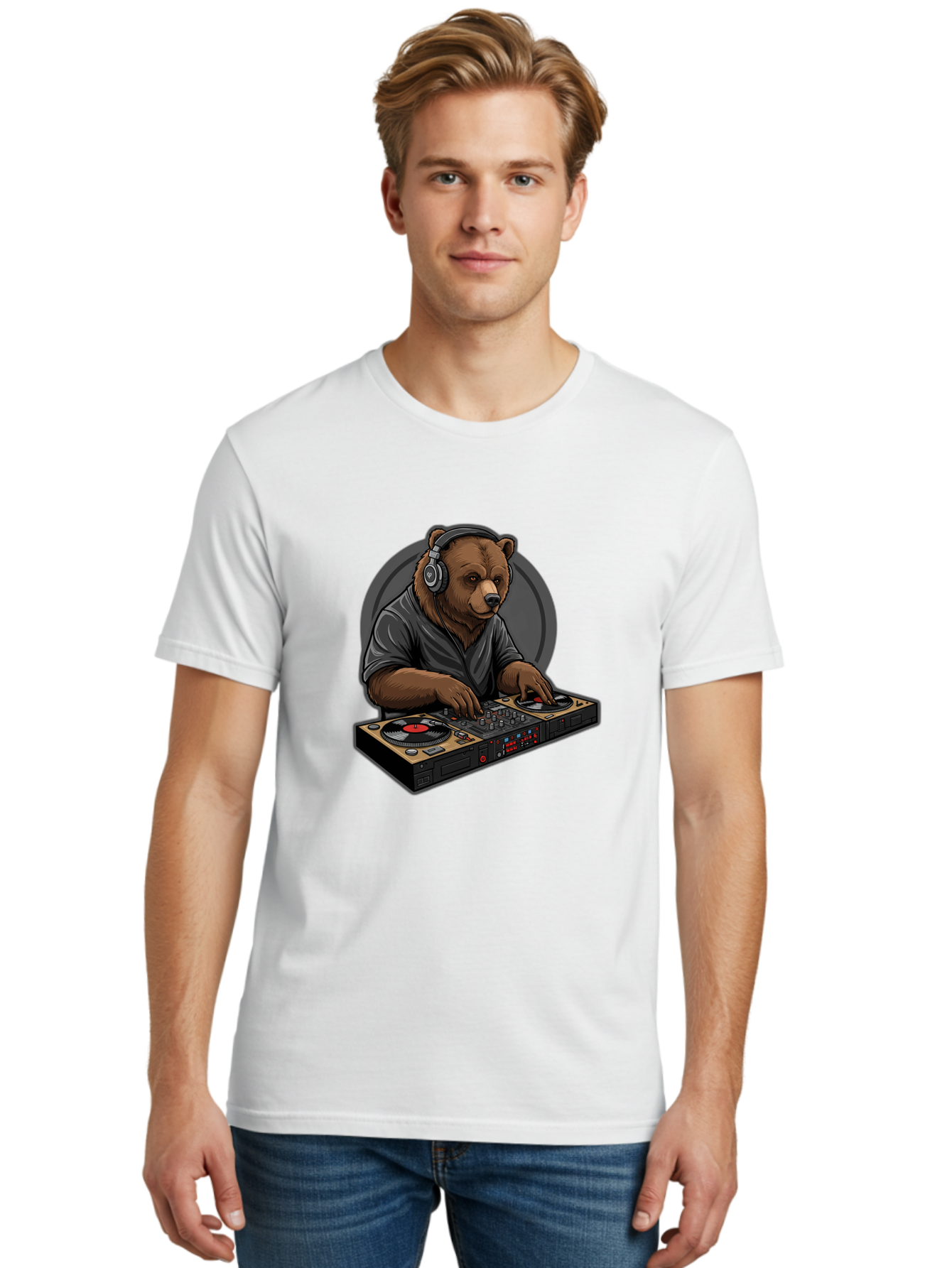 Bear-Dj Men'S Graphic Tee, 100% Cotton, Comfortable Casual Summer Wear, Machine Washable, Vintage Camera, Old Camera, Antique Camera, Black Camera, Classic Photography, Photography Equipment, Nostalgic Device, Film Camera, Camera Art Bae850