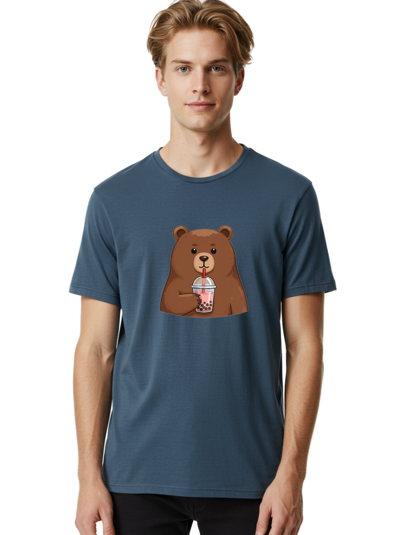 Bear-Drinking-Boba Men'S Graphic Tee, 100% Cotton, Comfortable Casual Summer Wear, Machine Washable, Vintage Camera, Old Camera, Antique Camera, Black Camera, Classic Photography, Photography Equipment, Nostalgic Device, Film Camera, Camera Art Bae851