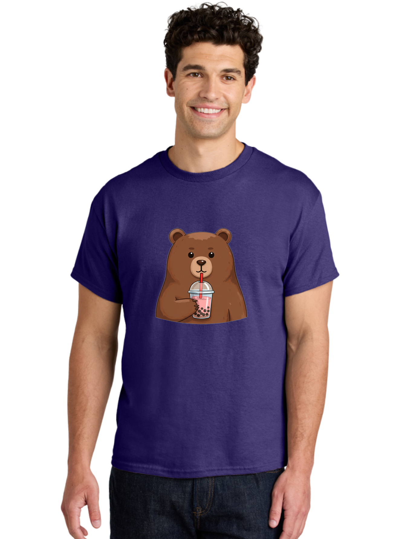 Bear-Drinking-Boba Men'S Graphic Tee, 100% Cotton, Comfortable Casual Summer Wear, Machine Washable, Vintage Camera, Old Camera, Antique Camera, Black Camera, Classic Photography, Photography Equipment, Nostalgic Device, Film Camera, Camera Art Bae851