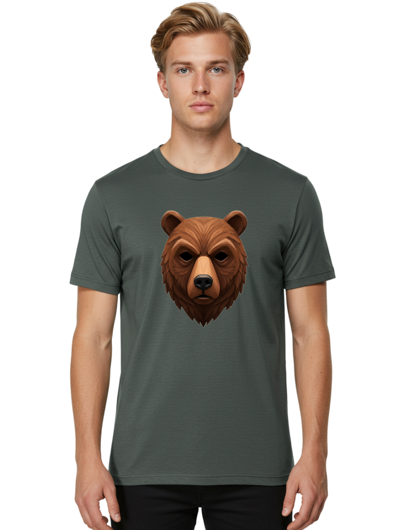 Bear-Head-1 Men'S Graphic Tee, 100% Cotton, Comfortable Casual Summer Wear, Machine Washable, Vintage Camera, Old Camera, Antique Camera, Black Camera, Classic Photography, Photography Equipment, Nostalgic Device, Film Camera, Camera Art Bae853