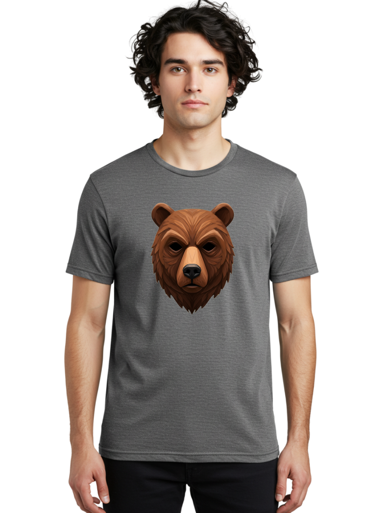 Bear-Head-1 Men'S Graphic Tee, 100% Cotton, Comfortable Casual Summer Wear, Machine Washable, Vintage Camera, Old Camera, Antique Camera, Black Camera, Classic Photography, Photography Equipment, Nostalgic Device, Film Camera, Camera Art Bae853