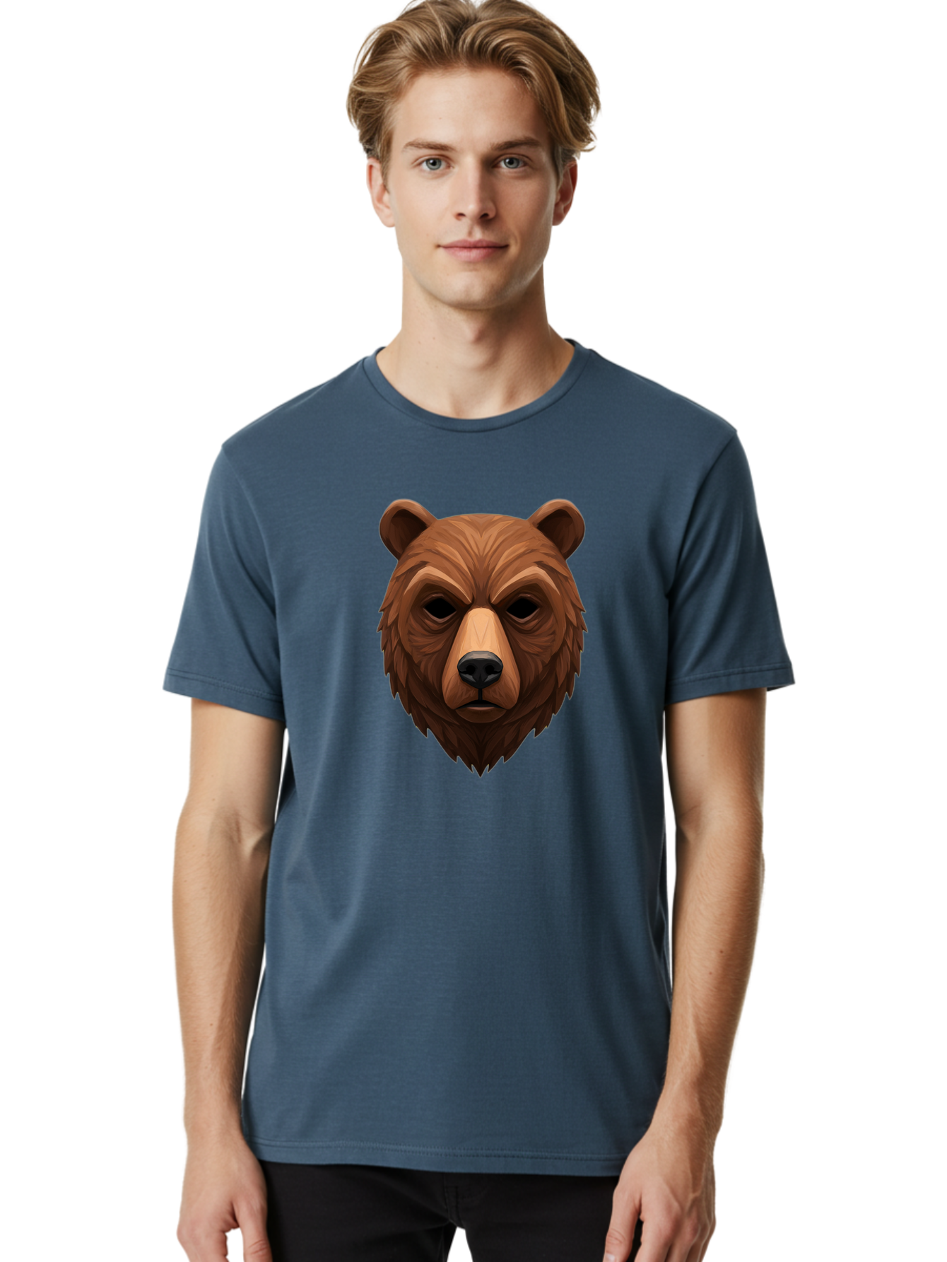 Bear-Head-1 Men'S Graphic Tee, 100% Cotton, Comfortable Casual Summer Wear, Machine Washable, Vintage Camera, Old Camera, Antique Camera, Black Camera, Classic Photography, Photography Equipment, Nostalgic Device, Film Camera, Camera Art Bae853