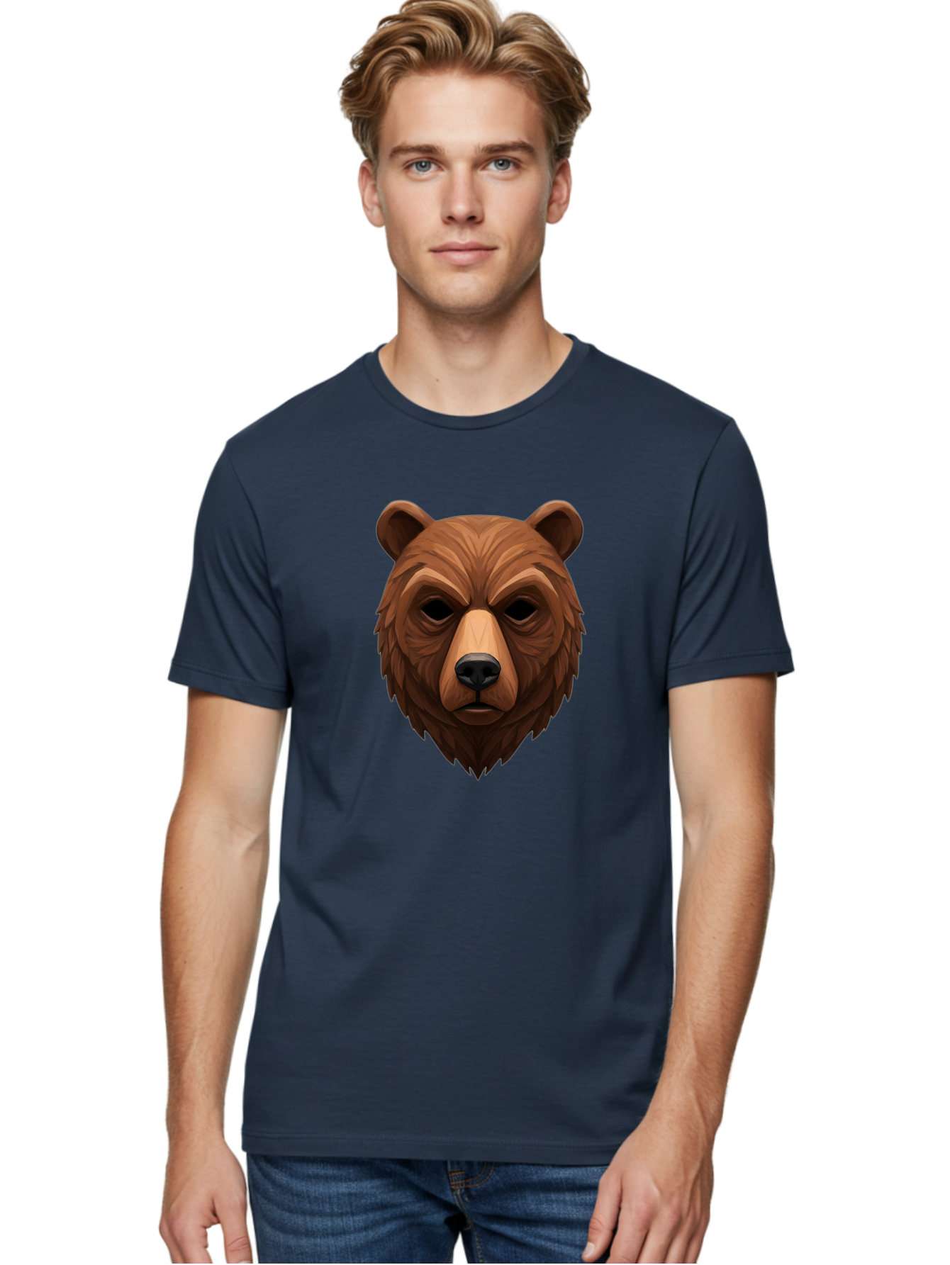 Bear-Head-1 Men'S Graphic Tee, 100% Cotton, Comfortable Casual Summer Wear, Machine Washable, Vintage Camera, Old Camera, Antique Camera, Black Camera, Classic Photography, Photography Equipment, Nostalgic Device, Film Camera, Camera Art Bae853