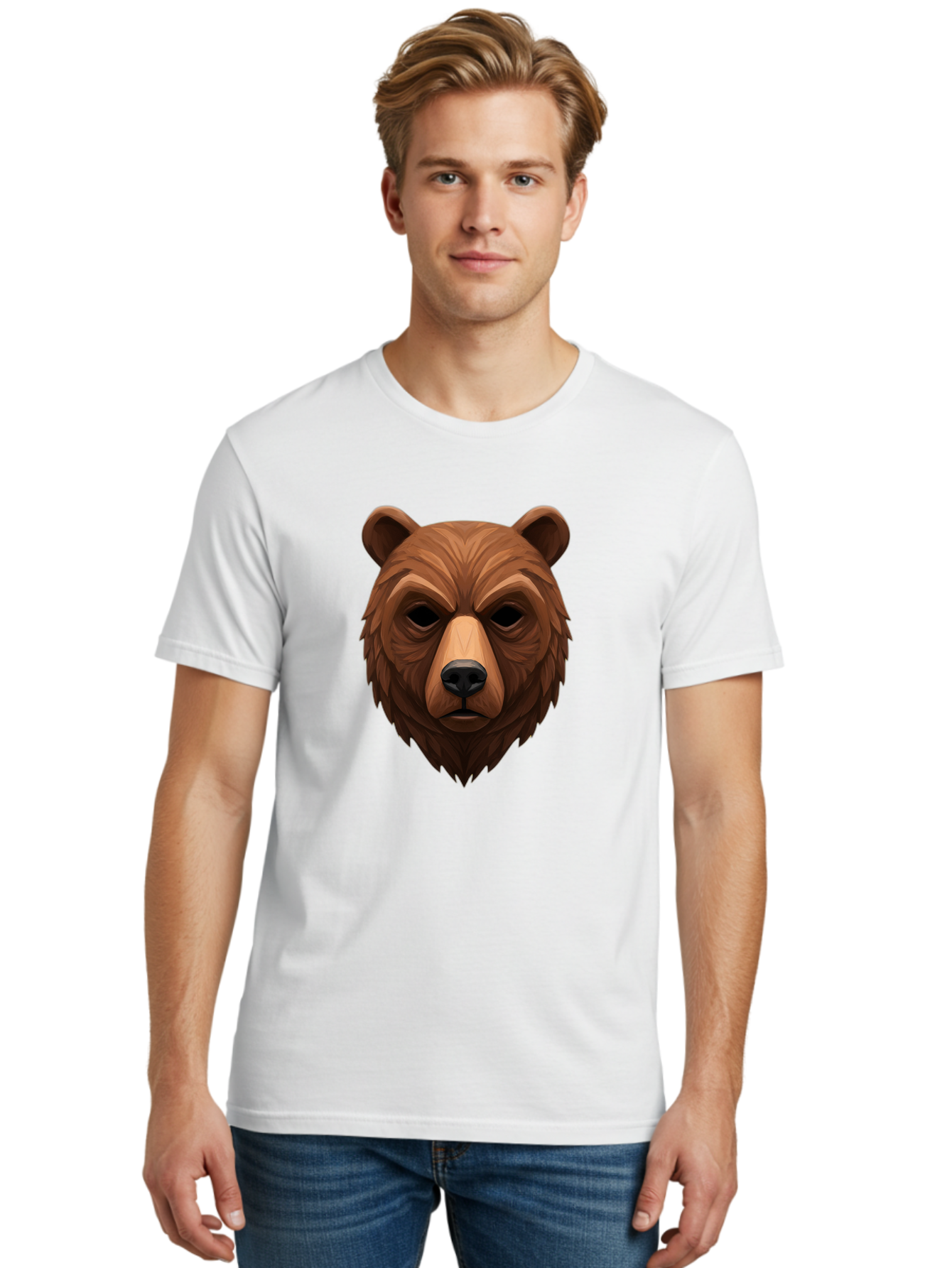 Bear-Head-1 Men'S Graphic Tee, 100% Cotton, Comfortable Casual Summer Wear, Machine Washable, Vintage Camera, Old Camera, Antique Camera, Black Camera, Classic Photography, Photography Equipment, Nostalgic Device, Film Camera, Camera Art Bae853