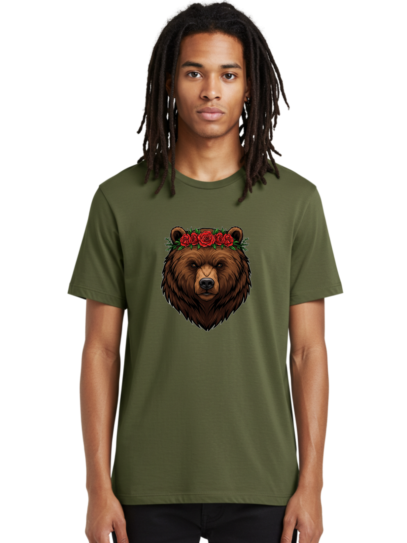 Bear-Head-With-Roses Men'S Graphic Tee, 100% Cotton, Comfortable Casual Summer Wear, Machine Washable, Vintage Camera, Old Camera, Antique Camera, Black Camera, Classic Photography, Photography Equipment, Nostalgic Device, Film Camera, Camera Art Bae854