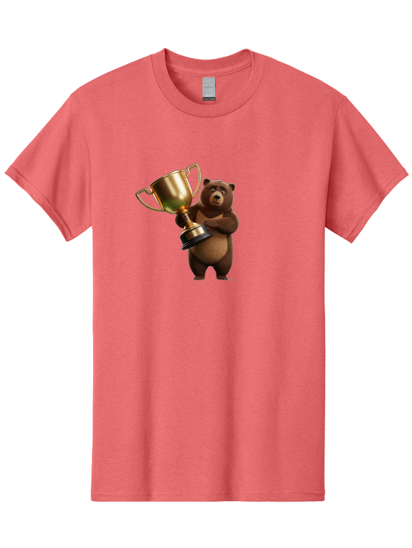 Bear-Holding-Trophy Men'S Graphic Tee, 100% Cotton, Comfortable Casual Summer Wear, Machine Washable, Vintage Camera, Old Camera, Antique Camera, Black Camera, Classic Photography, Photography Equipment, Nostalgic Device, Film Camera, Camera Art Bae857