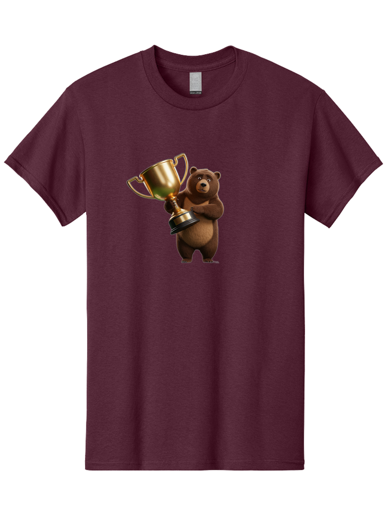 Bear-Holding-Trophy Men'S Graphic Tee, 100% Cotton, Comfortable Casual Summer Wear, Machine Washable, Vintage Camera, Old Camera, Antique Camera, Black Camera, Classic Photography, Photography Equipment, Nostalgic Device, Film Camera, Camera Art Bae857