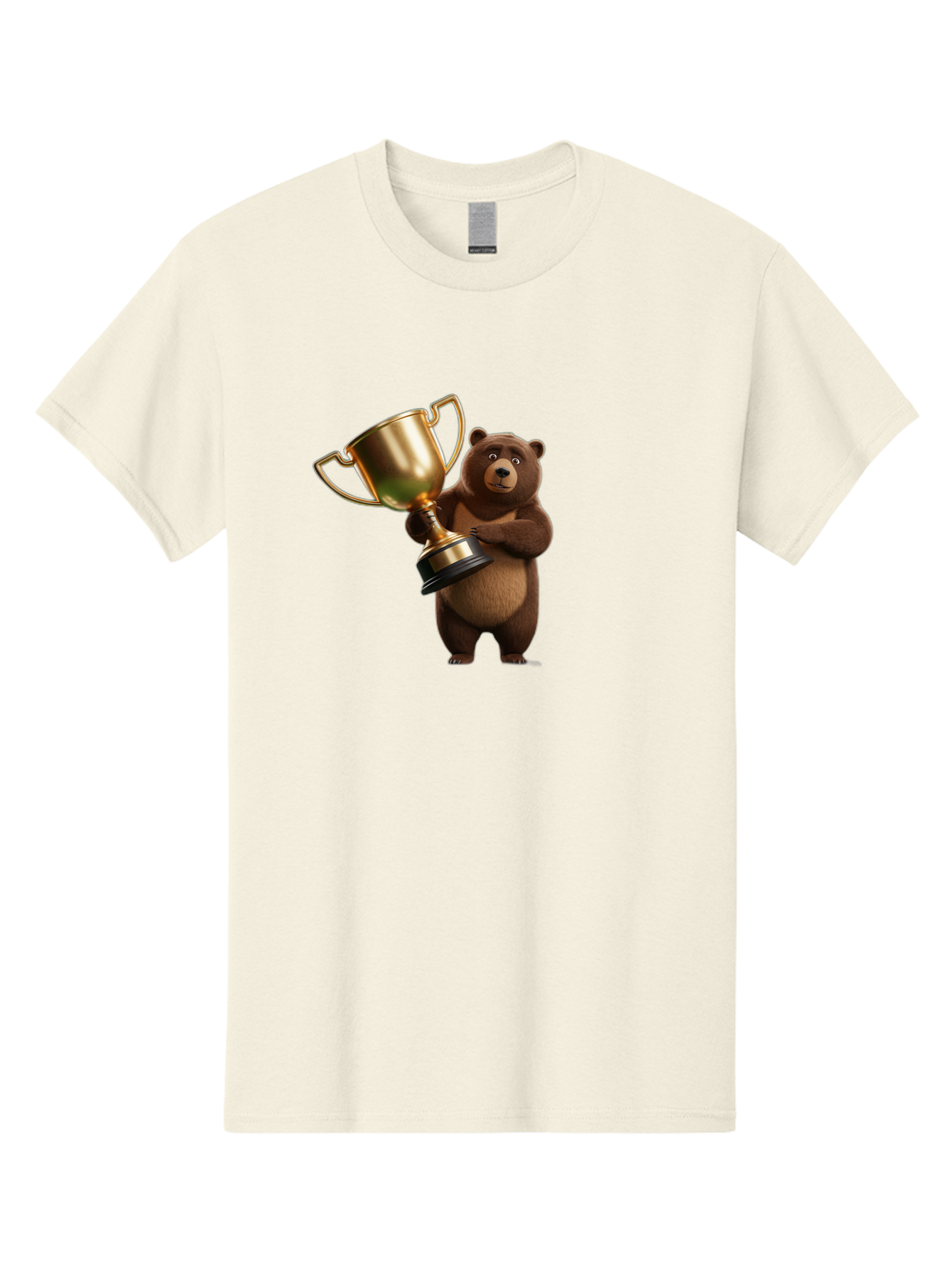 Bear-Holding-Trophy Men'S Graphic Tee, 100% Cotton, Comfortable Casual Summer Wear, Machine Washable, Vintage Camera, Old Camera, Antique Camera, Black Camera, Classic Photography, Photography Equipment, Nostalgic Device, Film Camera, Camera Art Bae857