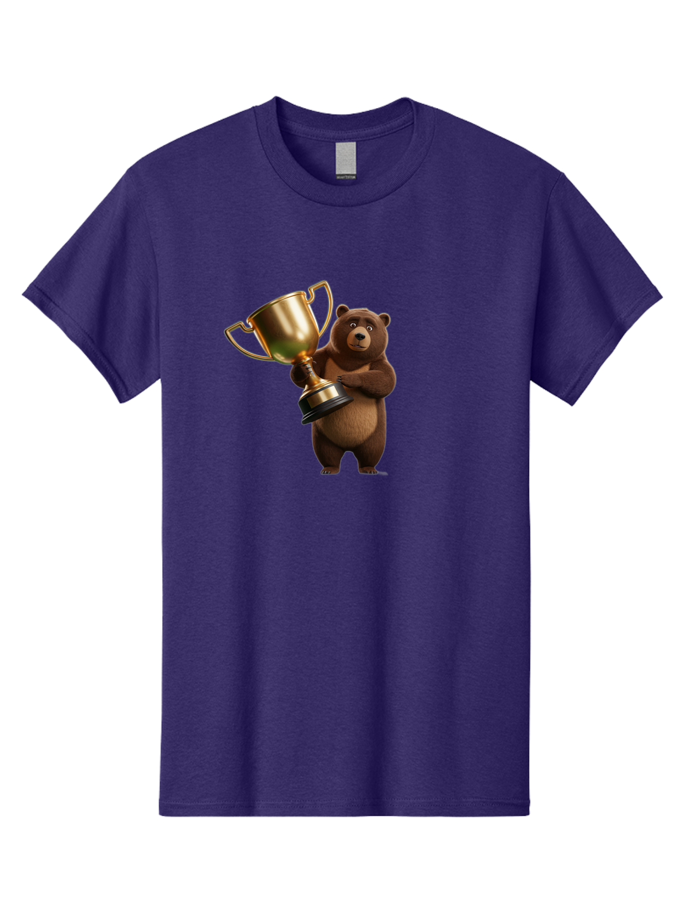 Bear-Holding-Trophy Men'S Graphic Tee, 100% Cotton, Comfortable Casual Summer Wear, Machine Washable, Vintage Camera, Old Camera, Antique Camera, Black Camera, Classic Photography, Photography Equipment, Nostalgic Device, Film Camera, Camera Art Bae857