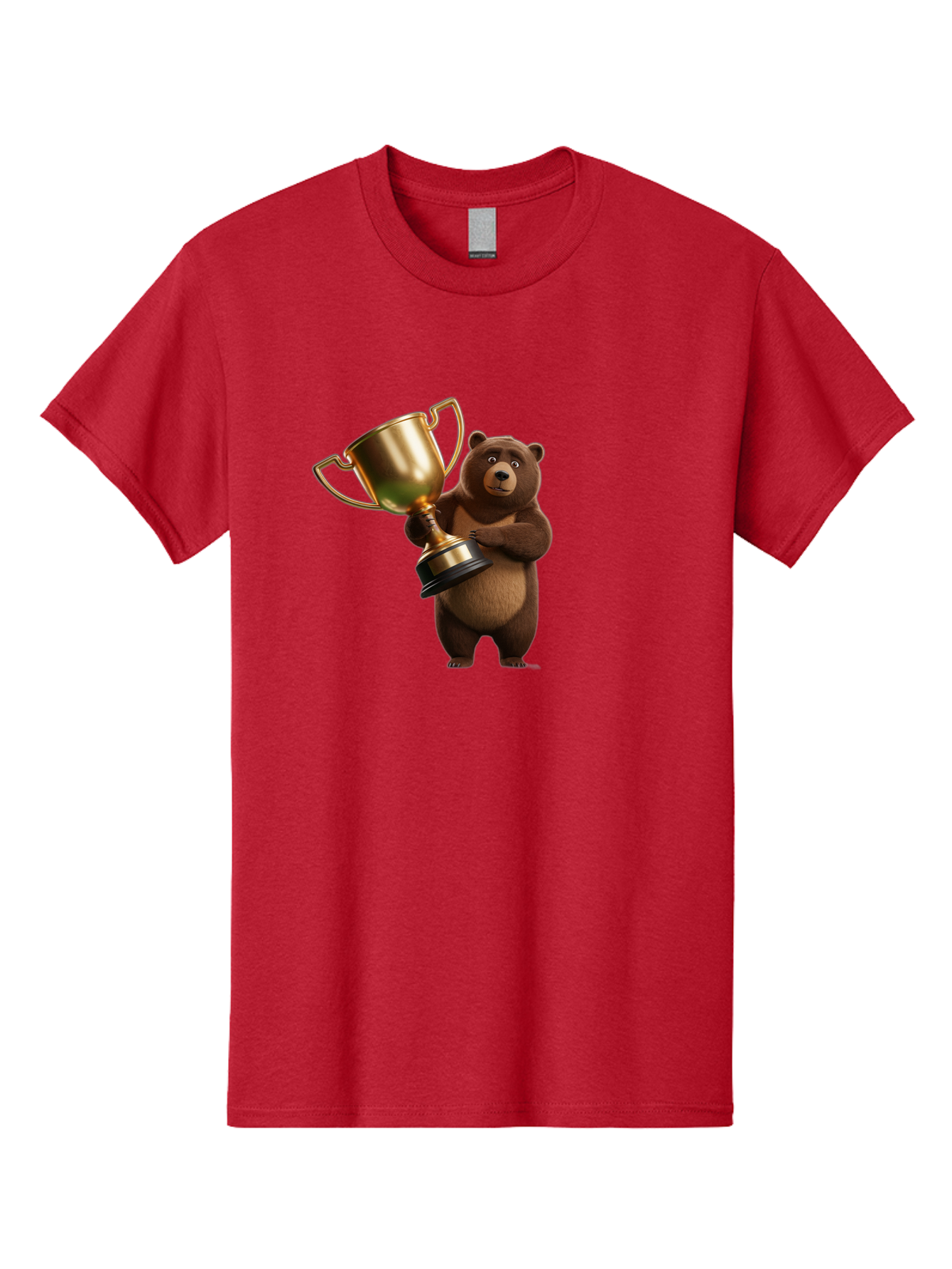 Bear-Holding-Trophy Men'S Graphic Tee, 100% Cotton, Comfortable Casual Summer Wear, Machine Washable, Vintage Camera, Old Camera, Antique Camera, Black Camera, Classic Photography, Photography Equipment, Nostalgic Device, Film Camera, Camera Art Bae857