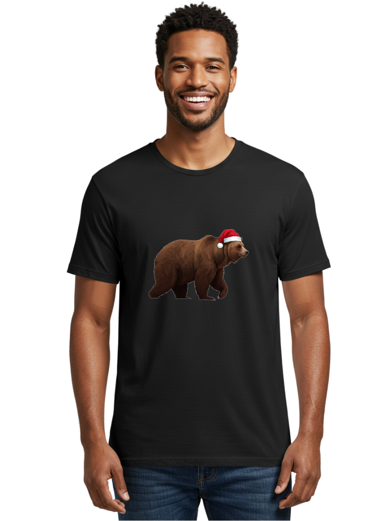 Bear-In-Santa-Hat Men'S Graphic Tee, 100% Cotton, Comfortable Casual Summer Wear, Machine Washable, Vintage Camera, Old Camera, Antique Camera, Black Camera, Classic Photography, Photography Equipment, Nostalgic Device, Film Camera, Camera Art Bae858