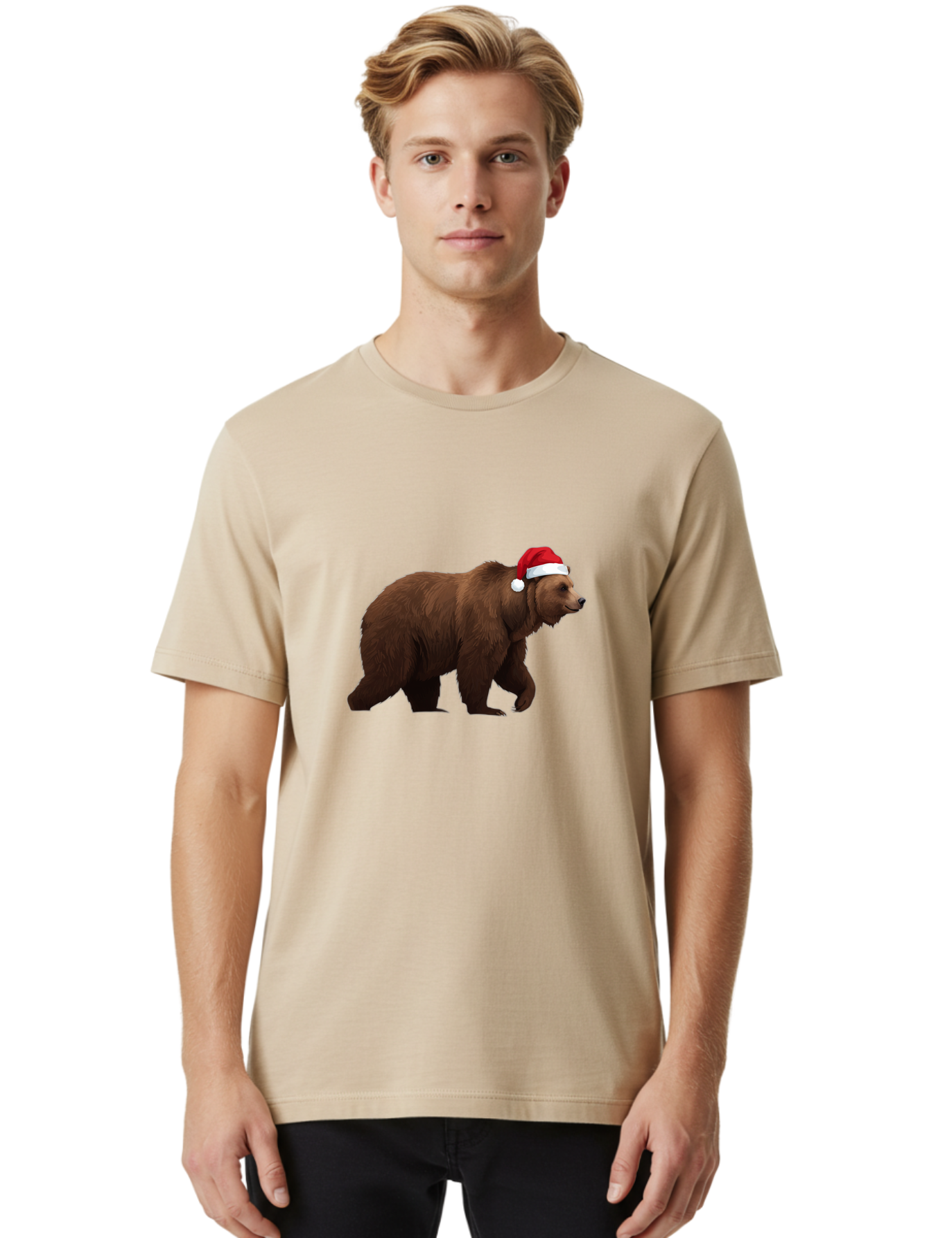 Bear-In-Santa-Hat Men'S Graphic Tee, 100% Cotton, Comfortable Casual Summer Wear, Machine Washable, Vintage Camera, Old Camera, Antique Camera, Black Camera, Classic Photography, Photography Equipment, Nostalgic Device, Film Camera, Camera Art Bae858