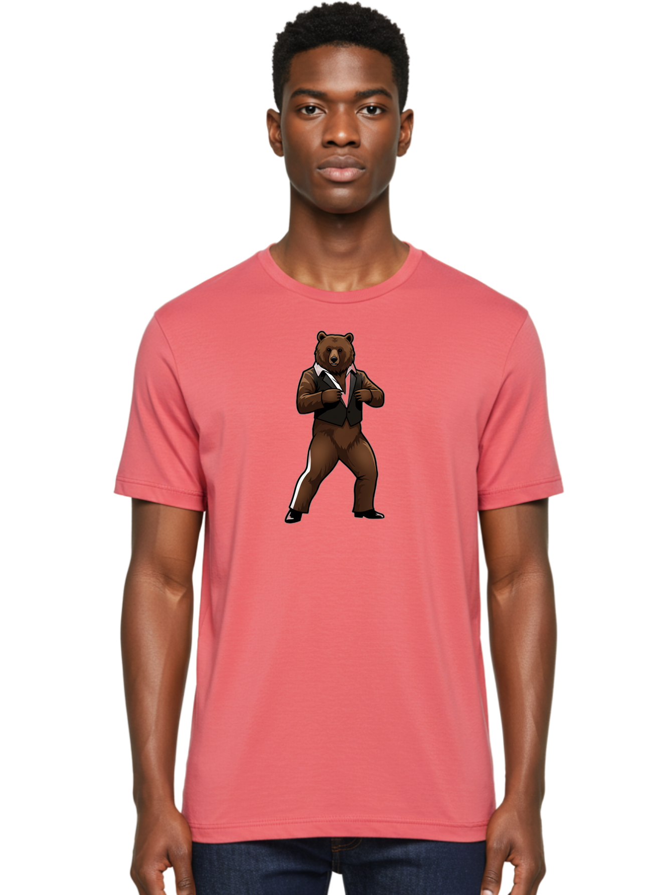 Bear-In-Suit Men'S Graphic Tee, 100% Cotton, Comfortable Casual Summer Wear, Machine Washable, Vintage Camera, Old Camera, Antique Camera, Black Camera, Classic Photography, Photography Equipment, Nostalgic Device, Film Camera, Camera Art Bae860