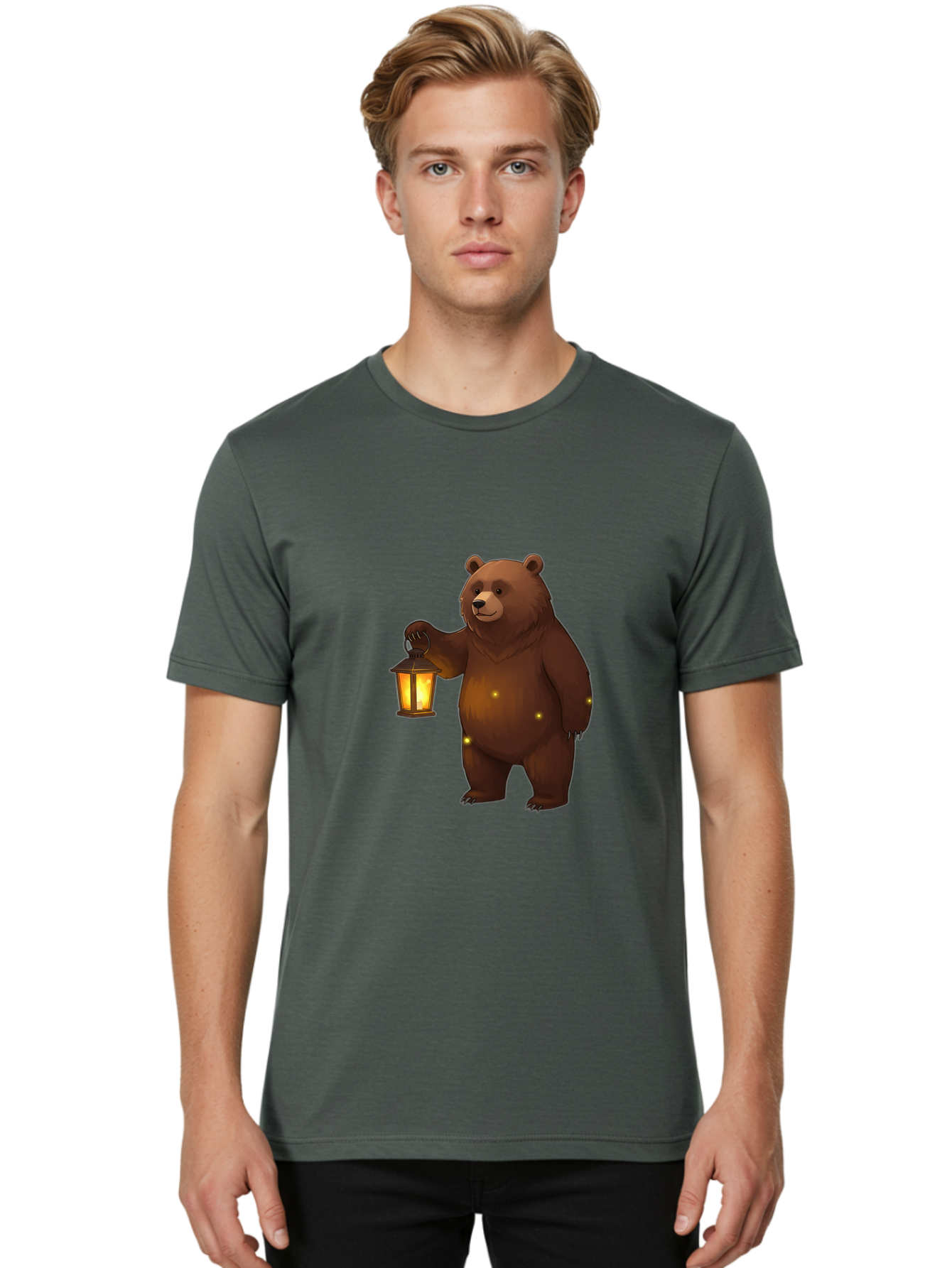 Bear-Lantern Men'S Graphic Tee, 100% Cotton, Comfortable Casual Summer Wear, Machine Washable, Vintage Camera, Old Camera, Antique Camera, Black Camera, Classic Photography, Photography Equipment, Nostalgic Device, Film Camera, Camera Art Bae861
