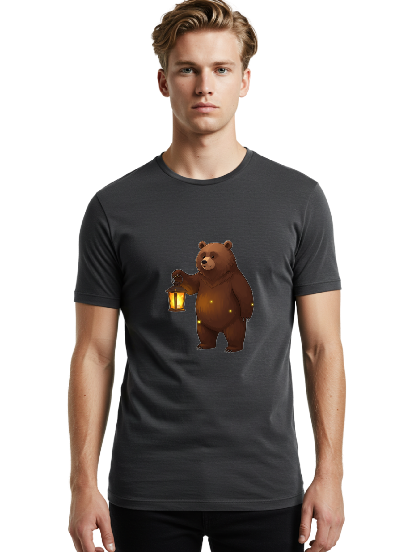Bear-Lantern Men'S Graphic Tee, 100% Cotton, Comfortable Casual Summer Wear, Machine Washable, Vintage Camera, Old Camera, Antique Camera, Black Camera, Classic Photography, Photography Equipment, Nostalgic Device, Film Camera, Camera Art Bae861