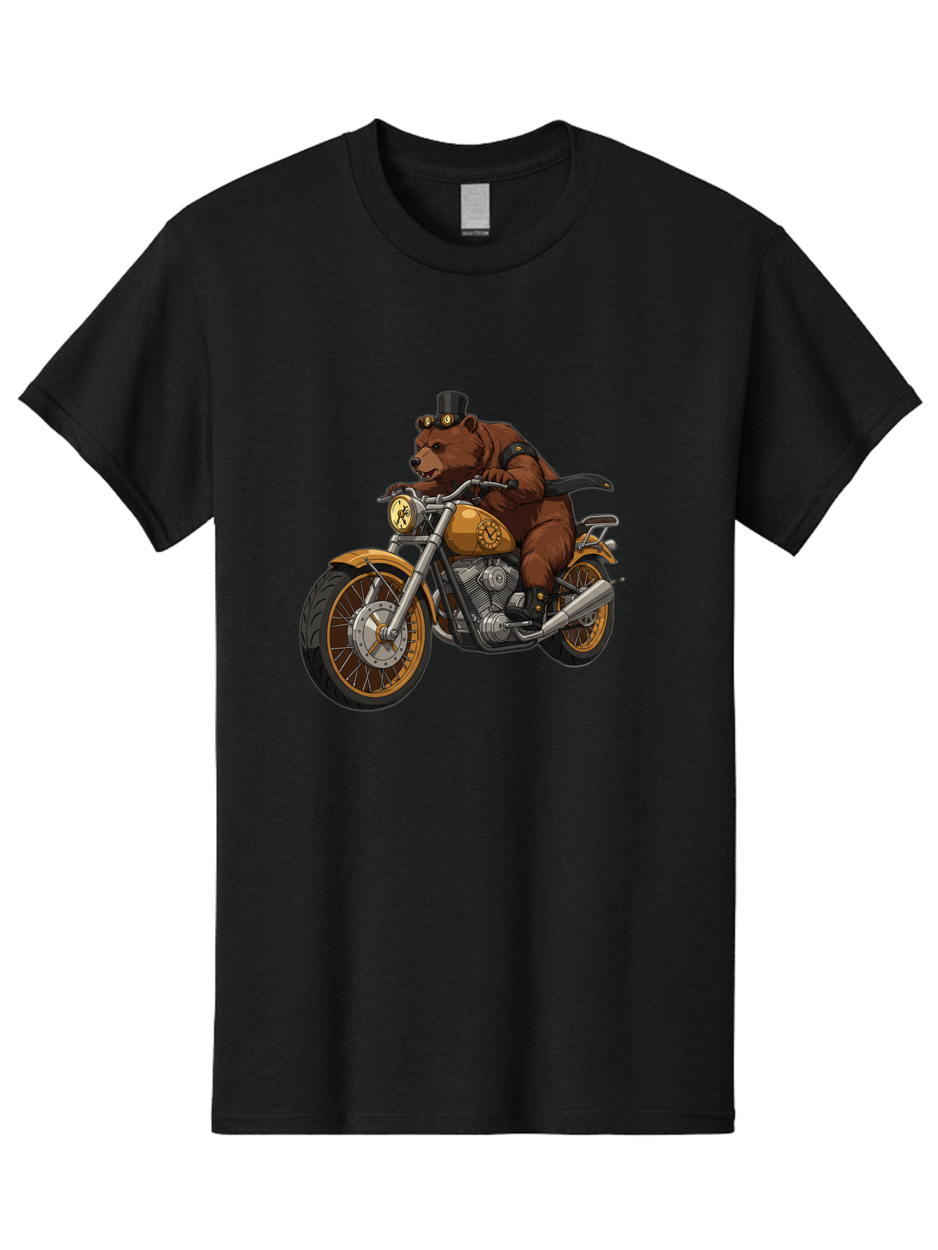 Bear-Riding-Motorcycle-1 Men'S Graphic Tee, 100% Cotton, Comfortable Casual Summer Wear, Machine Washable, Vintage Camera, Old Camera, Antique Camera, Black Camera, Classic Photography, Photography Equipment, Nostalgic Device, Film Camera, Bae863