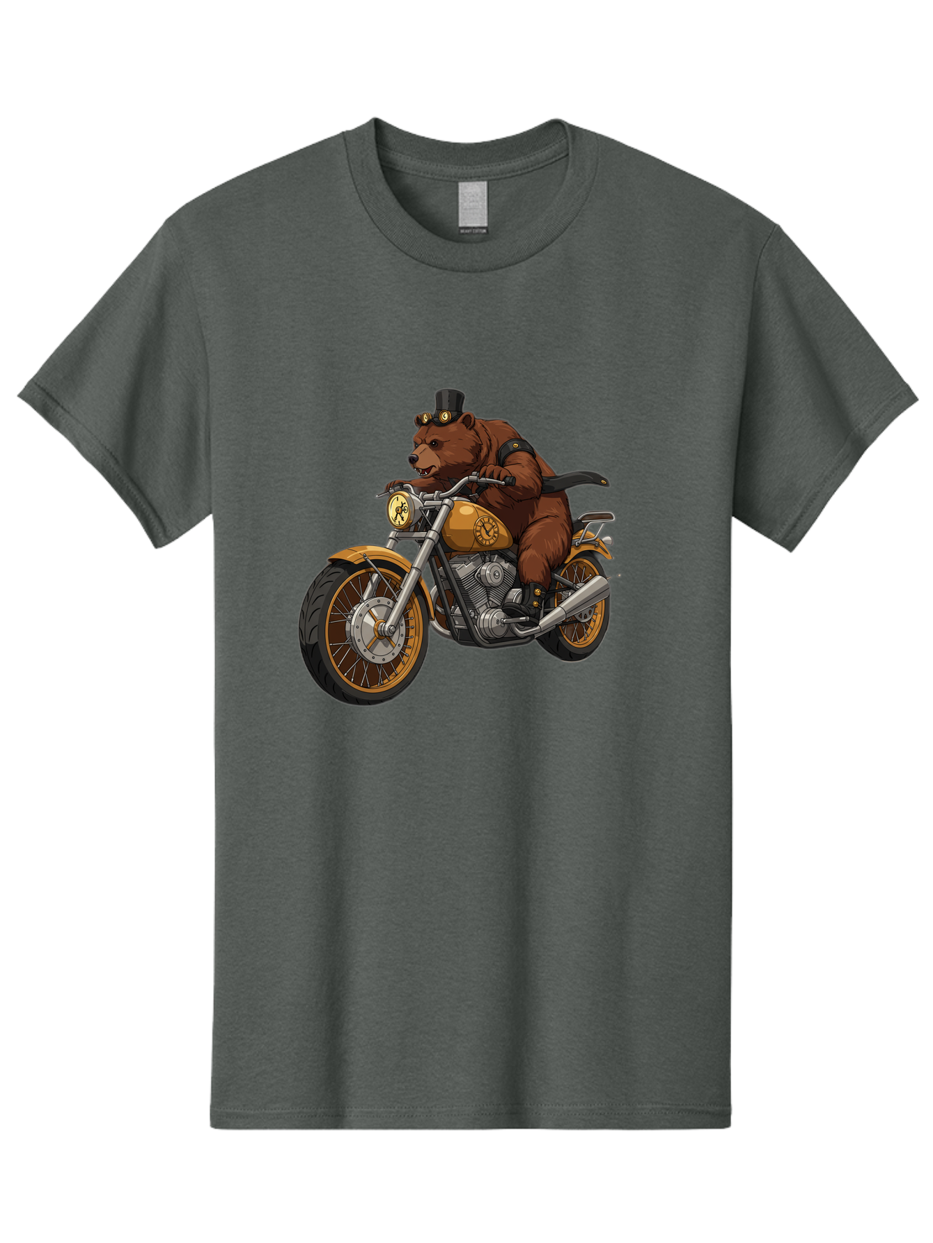Bear-Riding-Motorcycle-1 Men'S Graphic Tee, 100% Cotton, Comfortable Casual Summer Wear, Machine Washable, Vintage Camera, Old Camera, Antique Camera, Black Camera, Classic Photography, Photography Equipment, Nostalgic Device, Film Camera, Bae863