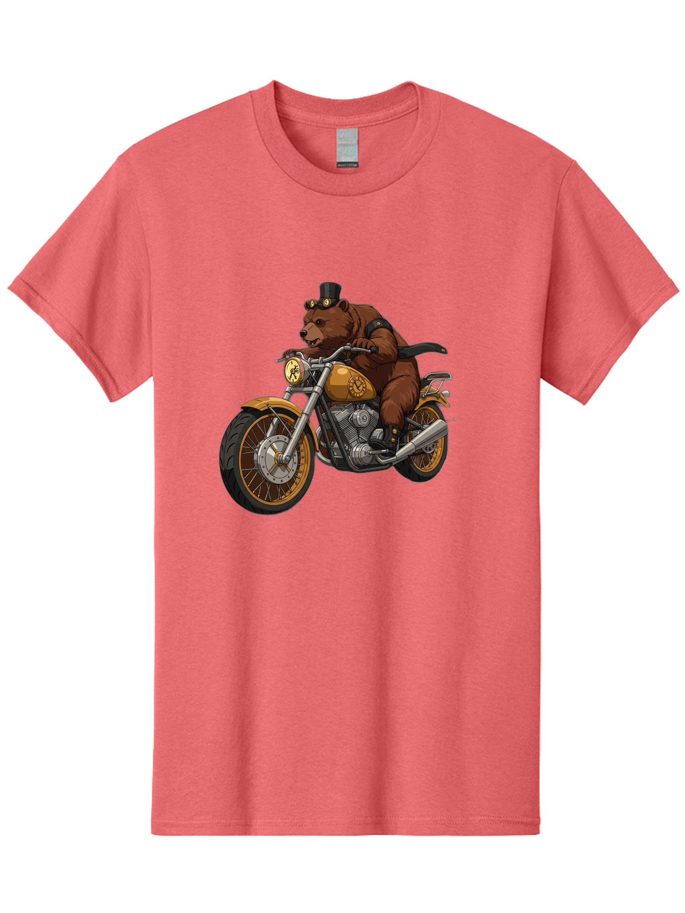 Bear-Riding-Motorcycle-1 Men'S Graphic Tee, 100% Cotton, Comfortable Casual Summer Wear, Machine Washable, Vintage Camera, Old Camera, Antique Camera, Black Camera, Classic Photography, Photography Equipment, Nostalgic Device, Film Camera, Bae863