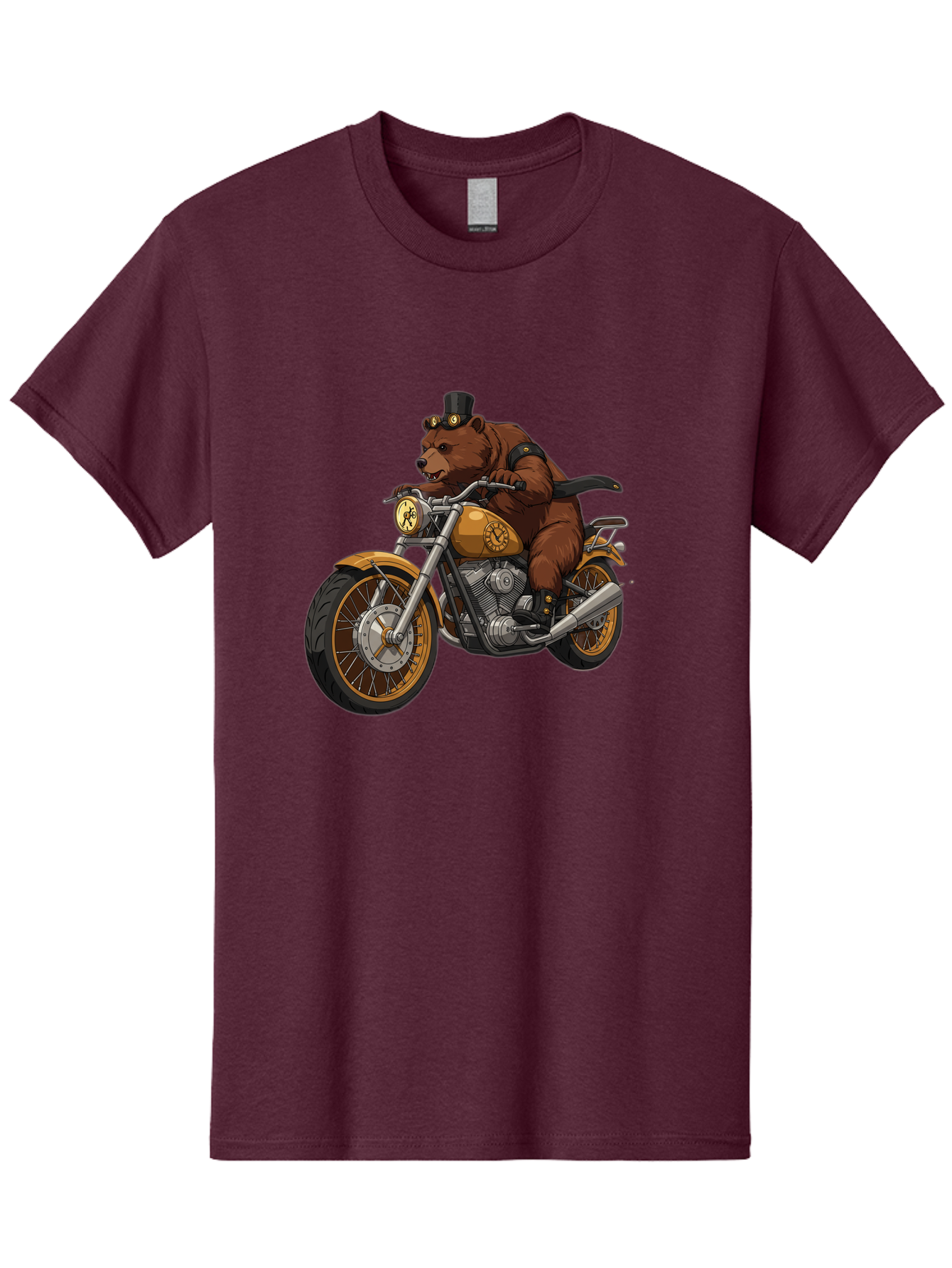 Bear-Riding-Motorcycle-1 Men'S Graphic Tee, 100% Cotton, Comfortable Casual Summer Wear, Machine Washable, Vintage Camera, Old Camera, Antique Camera, Black Camera, Classic Photography, Photography Equipment, Nostalgic Device, Film Camera, Bae863