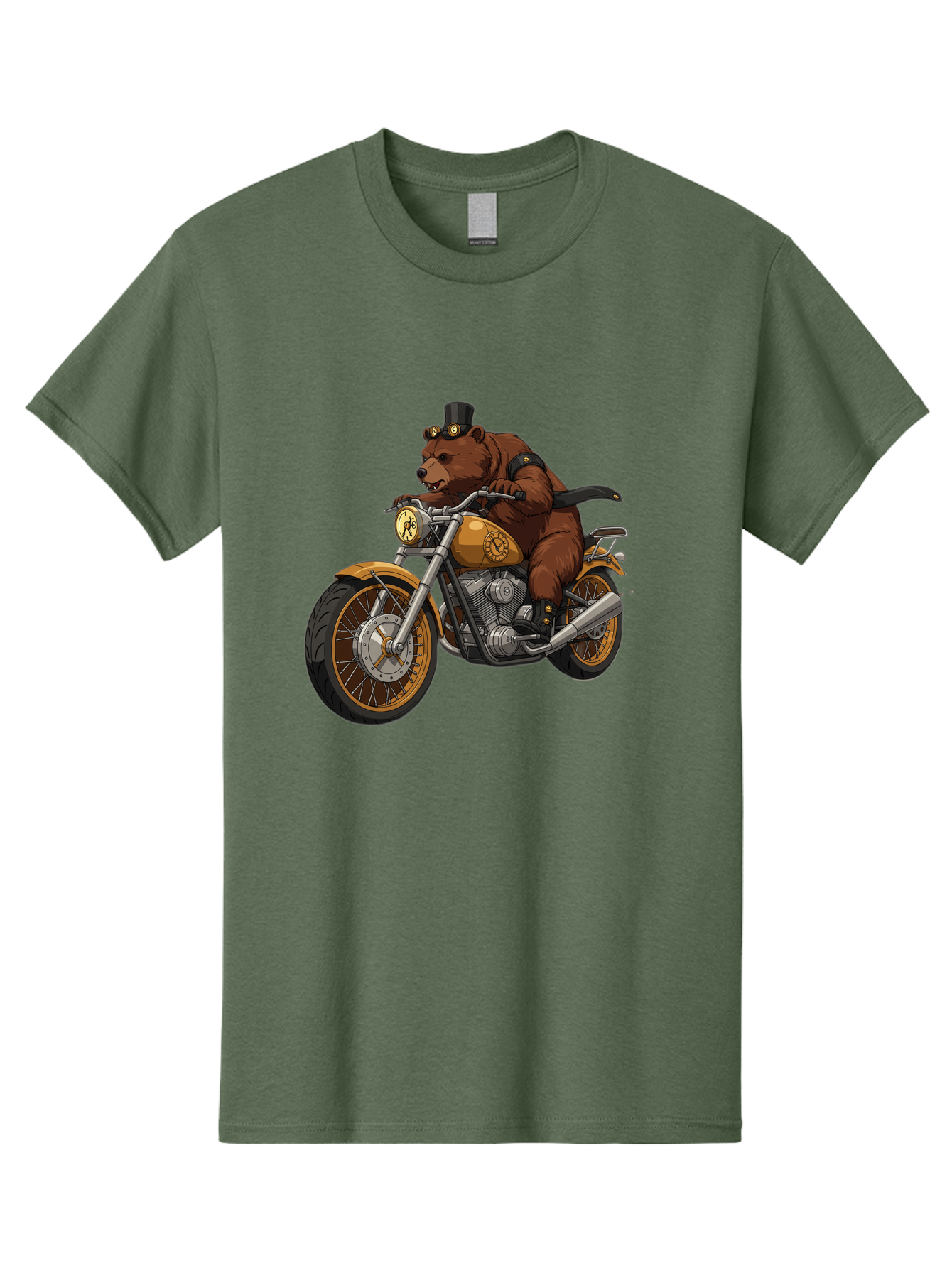 Bear-Riding-Motorcycle-1 Men'S Graphic Tee, 100% Cotton, Comfortable Casual Summer Wear, Machine Washable, Vintage Camera, Old Camera, Antique Camera, Black Camera, Classic Photography, Photography Equipment, Nostalgic Device, Film Camera, Bae863