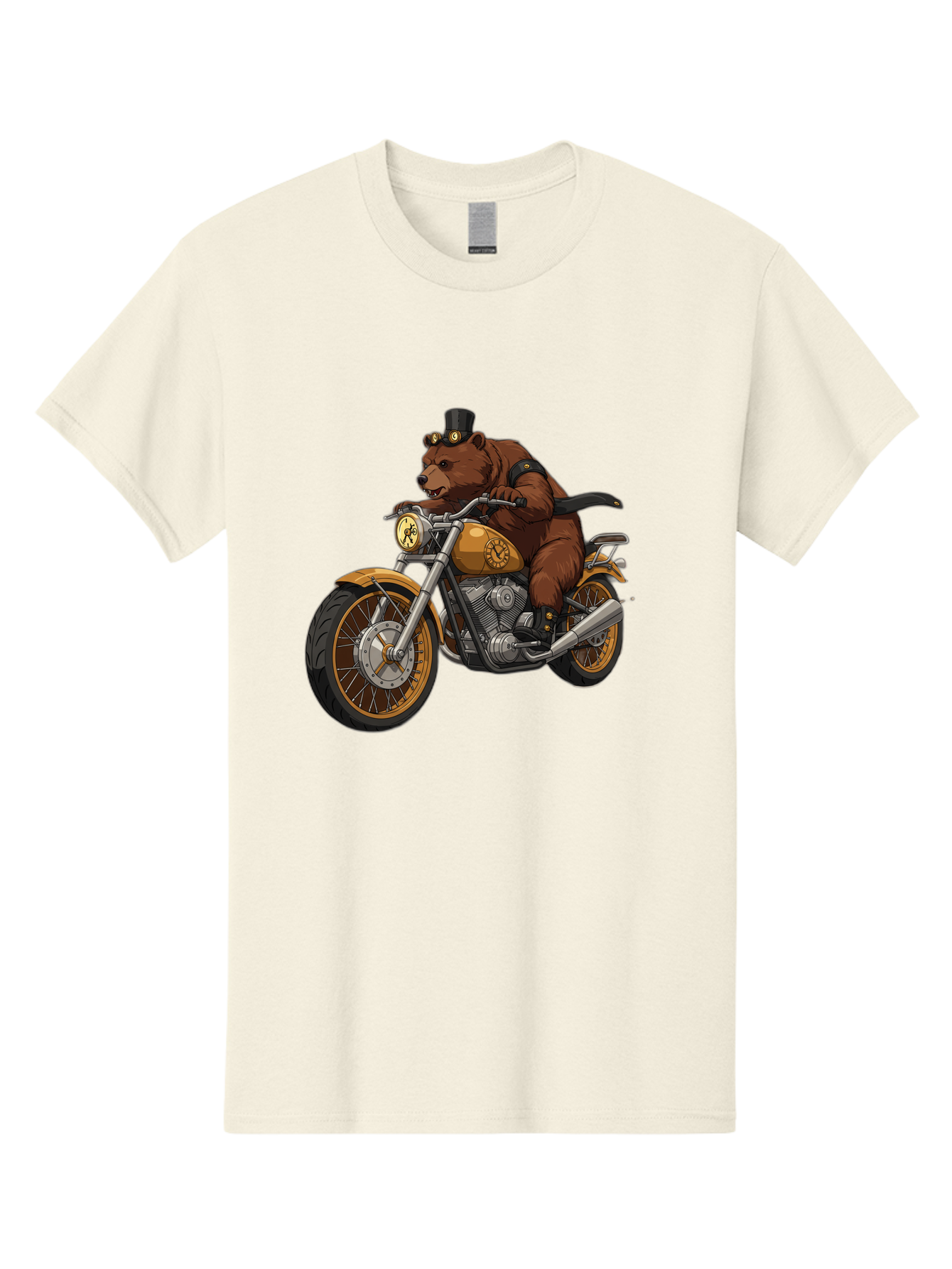 Bear-Riding-Motorcycle-1 Men'S Graphic Tee, 100% Cotton, Comfortable Casual Summer Wear, Machine Washable, Vintage Camera, Old Camera, Antique Camera, Black Camera, Classic Photography, Photography Equipment, Nostalgic Device, Film Camera, Bae863