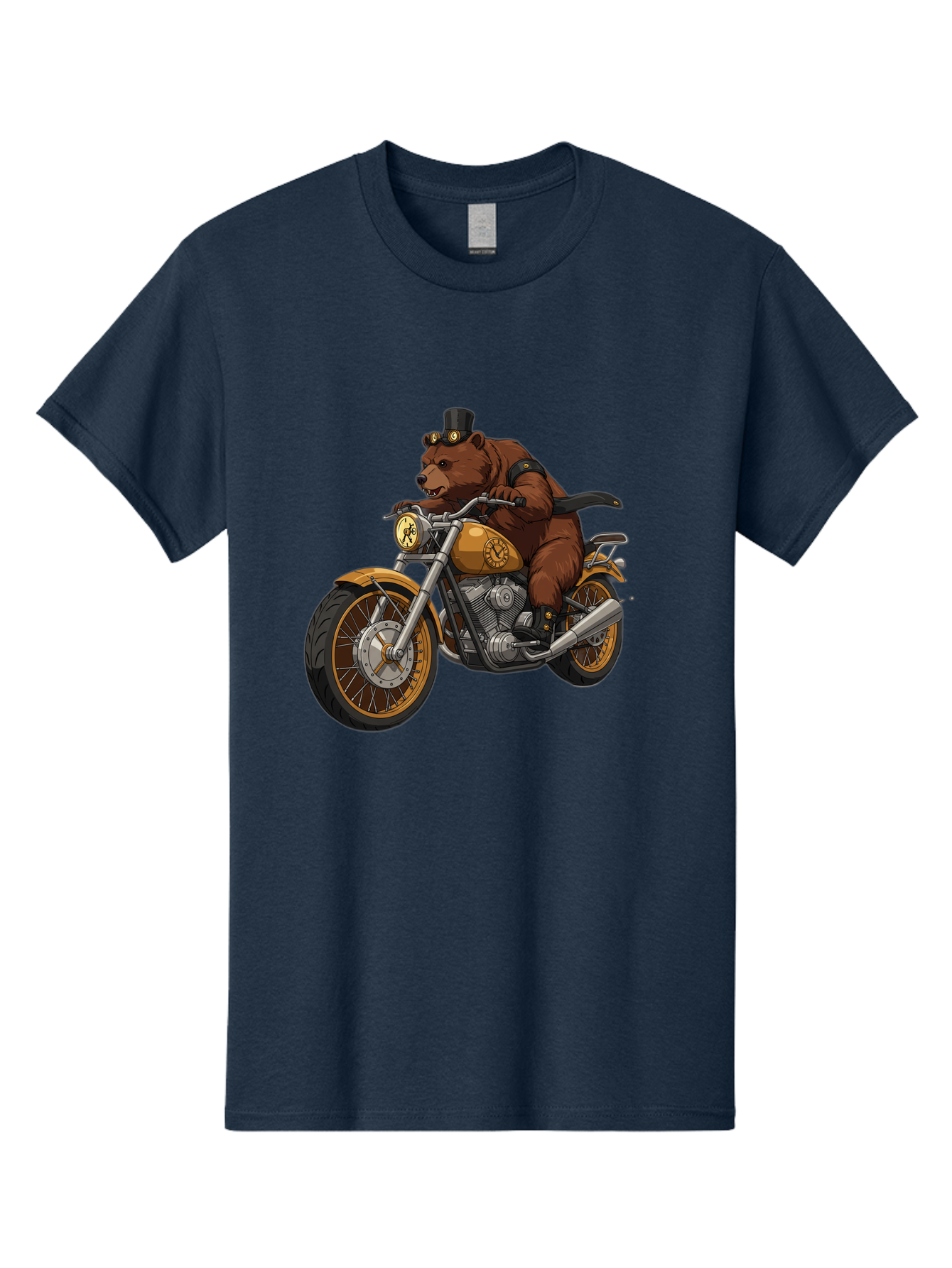 Bear-Riding-Motorcycle-1 Men'S Graphic Tee, 100% Cotton, Comfortable Casual Summer Wear, Machine Washable, Vintage Camera, Old Camera, Antique Camera, Black Camera, Classic Photography, Photography Equipment, Nostalgic Device, Film Camera, Bae863