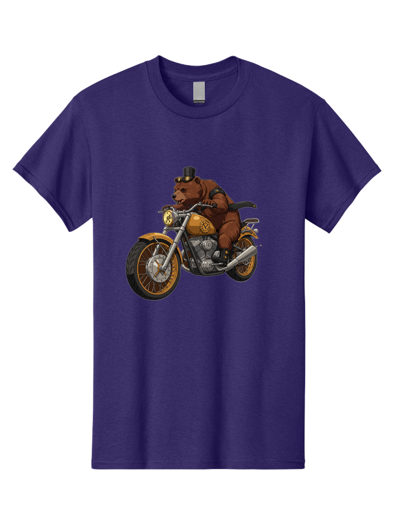 Bear-Riding-Motorcycle-1 Men'S Graphic Tee, 100% Cotton, Comfortable Casual Summer Wear, Machine Washable, Vintage Camera, Old Camera, Antique Camera, Black Camera, Classic Photography, Photography Equipment, Nostalgic Device, Film Camera, Bae863
