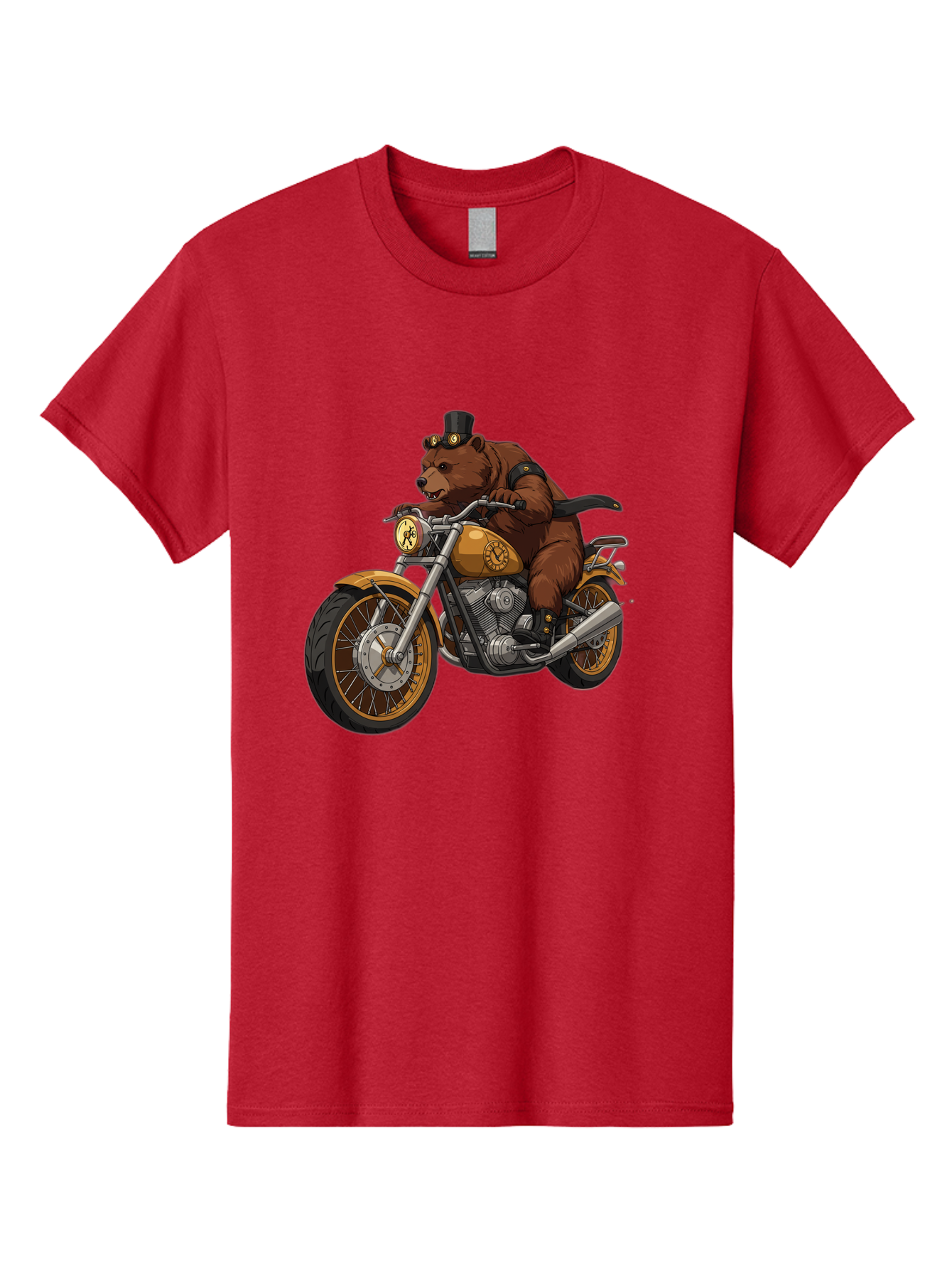 Bear-Riding-Motorcycle-1 Men'S Graphic Tee, 100% Cotton, Comfortable Casual Summer Wear, Machine Washable, Vintage Camera, Old Camera, Antique Camera, Black Camera, Classic Photography, Photography Equipment, Nostalgic Device, Film Camera, Bae863
