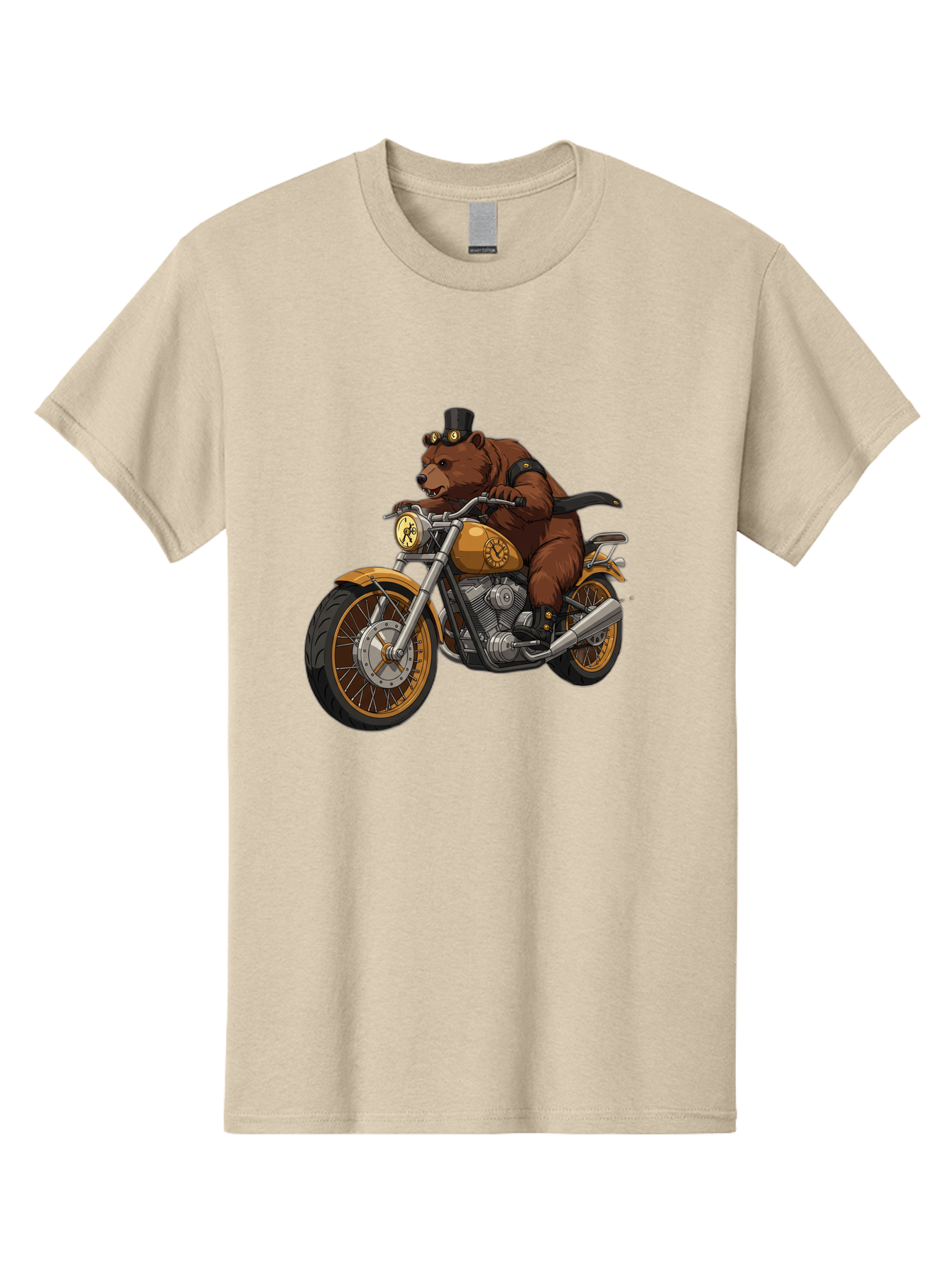 Bear-Riding-Motorcycle-1 Men'S Graphic Tee, 100% Cotton, Comfortable Casual Summer Wear, Machine Washable, Vintage Camera, Old Camera, Antique Camera, Black Camera, Classic Photography, Photography Equipment, Nostalgic Device, Film Camera, Bae863