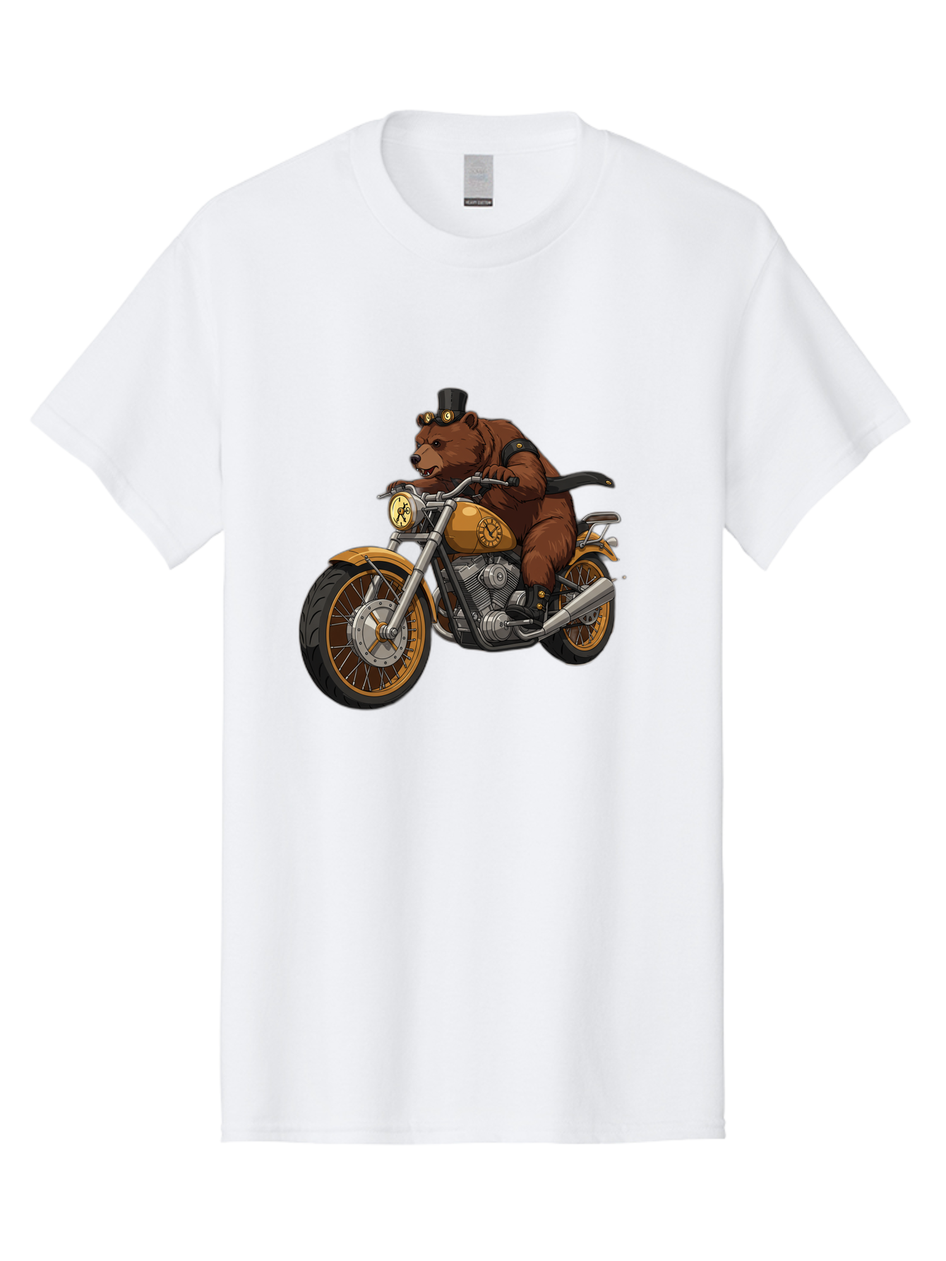 Bear-Riding-Motorcycle-1 Men'S Graphic Tee, 100% Cotton, Comfortable Casual Summer Wear, Machine Washable, Vintage Camera, Old Camera, Antique Camera, Black Camera, Classic Photography, Photography Equipment, Nostalgic Device, Film Camera, Bae863
