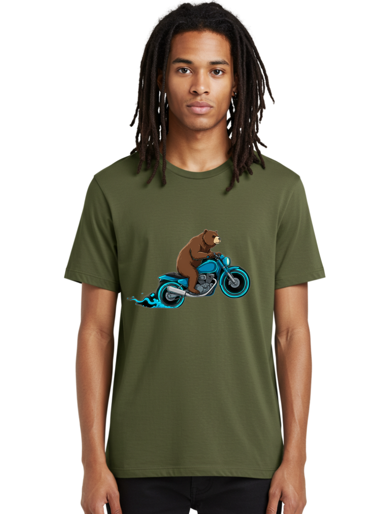 Bear-Riding-Motorcycle-2 Men'S Graphic Tee, 100% Cotton, Comfortable Casual Summer Wear, Machine Washable, Vintage Camera, Old Camera, Antique Camera, Black Camera, Classic Photography, Photography Equipment, Nostalgic Device, Film Camera, Bae864