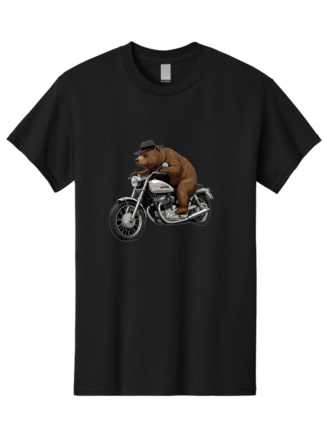 Bear-Riding-Motorcycle Men'S Graphic Tee, 100% Cotton, Comfortable Casual Summer Wear, Machine Washable, Vintage Camera, Old Camera, Antique Camera, Black Camera, Classic Photography, Photography Equipment, Nostalgic Device, Film Camera, Camera Art Bae865