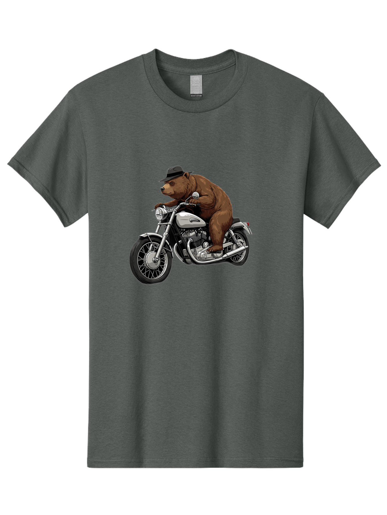 Bear-Riding-Motorcycle Men'S Graphic Tee, 100% Cotton, Comfortable Casual Summer Wear, Machine Washable, Vintage Camera, Old Camera, Antique Camera, Black Camera, Classic Photography, Photography Equipment, Nostalgic Device, Film Camera, Camera Art Bae865