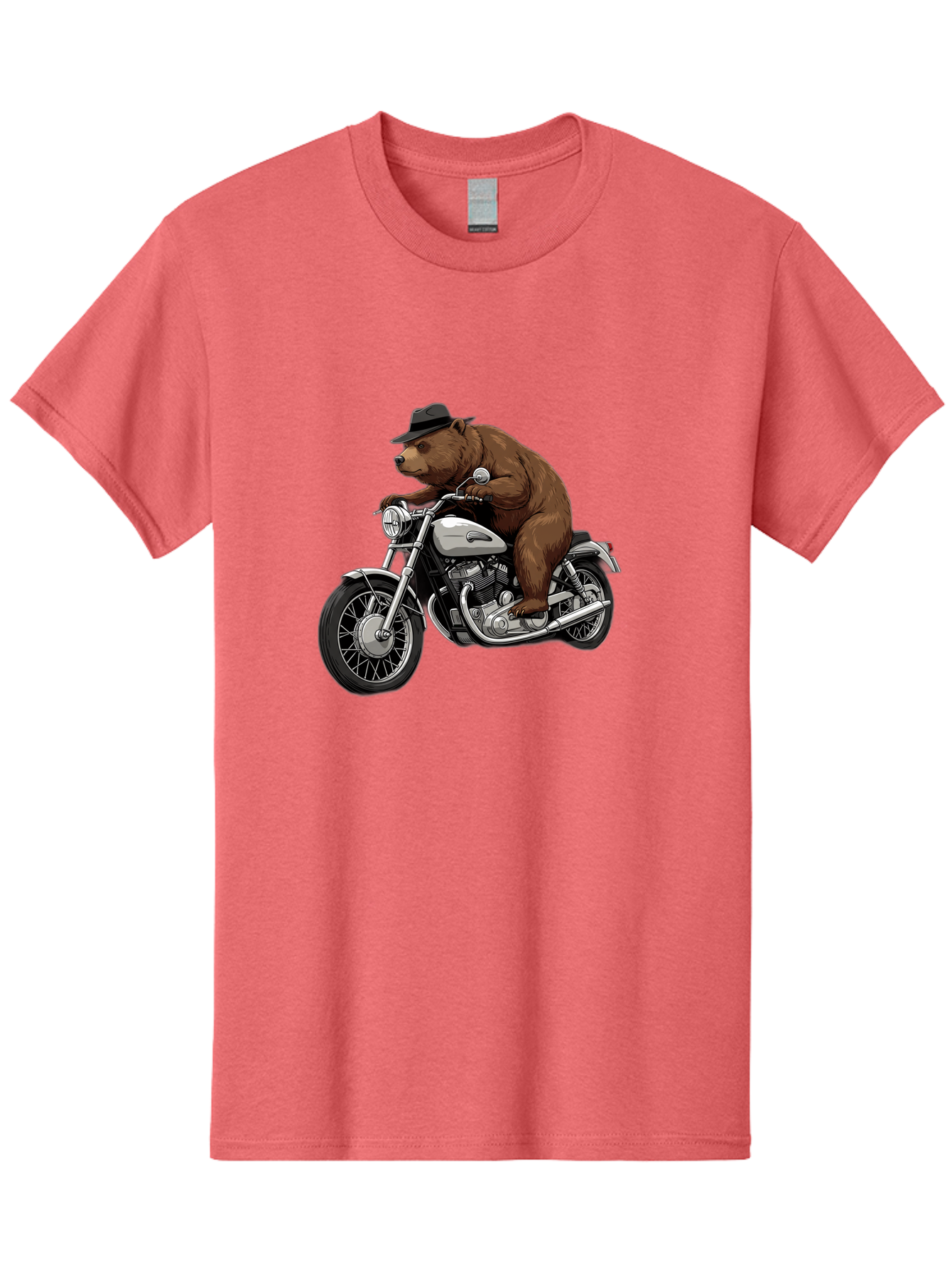 Bear-Riding-Motorcycle Men'S Graphic Tee, 100% Cotton, Comfortable Casual Summer Wear, Machine Washable, Vintage Camera, Old Camera, Antique Camera, Black Camera, Classic Photography, Photography Equipment, Nostalgic Device, Film Camera, Camera Art Bae865