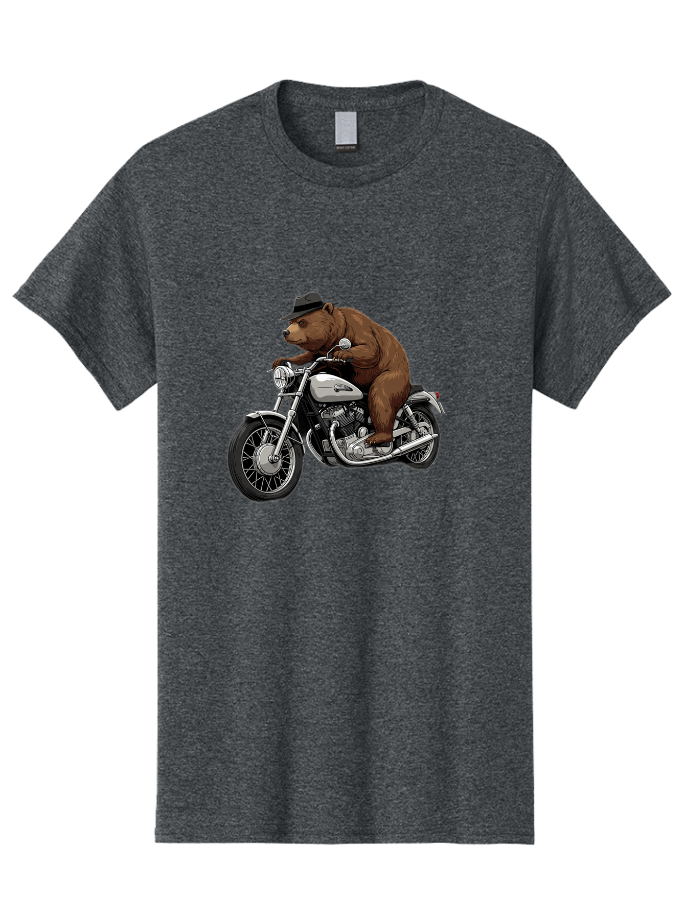Bear-Riding-Motorcycle Men'S Graphic Tee, 100% Cotton, Comfortable Casual Summer Wear, Machine Washable, Vintage Camera, Old Camera, Antique Camera, Black Camera, Classic Photography, Photography Equipment, Nostalgic Device, Film Camera, Camera Art Bae865