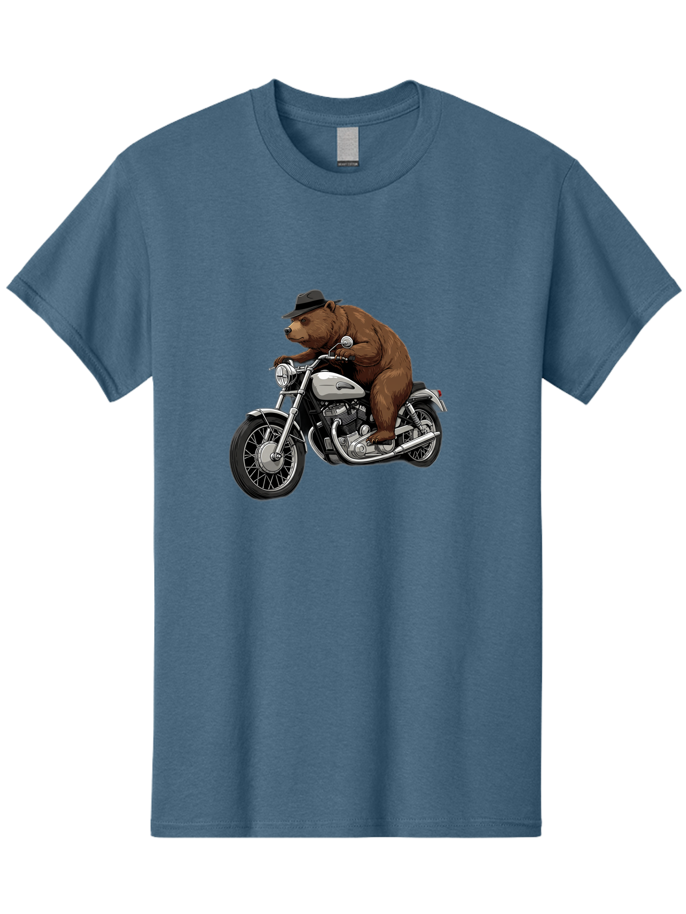Bear-Riding-Motorcycle Men'S Graphic Tee, 100% Cotton, Comfortable Casual Summer Wear, Machine Washable, Vintage Camera, Old Camera, Antique Camera, Black Camera, Classic Photography, Photography Equipment, Nostalgic Device, Film Camera, Camera Art Bae865