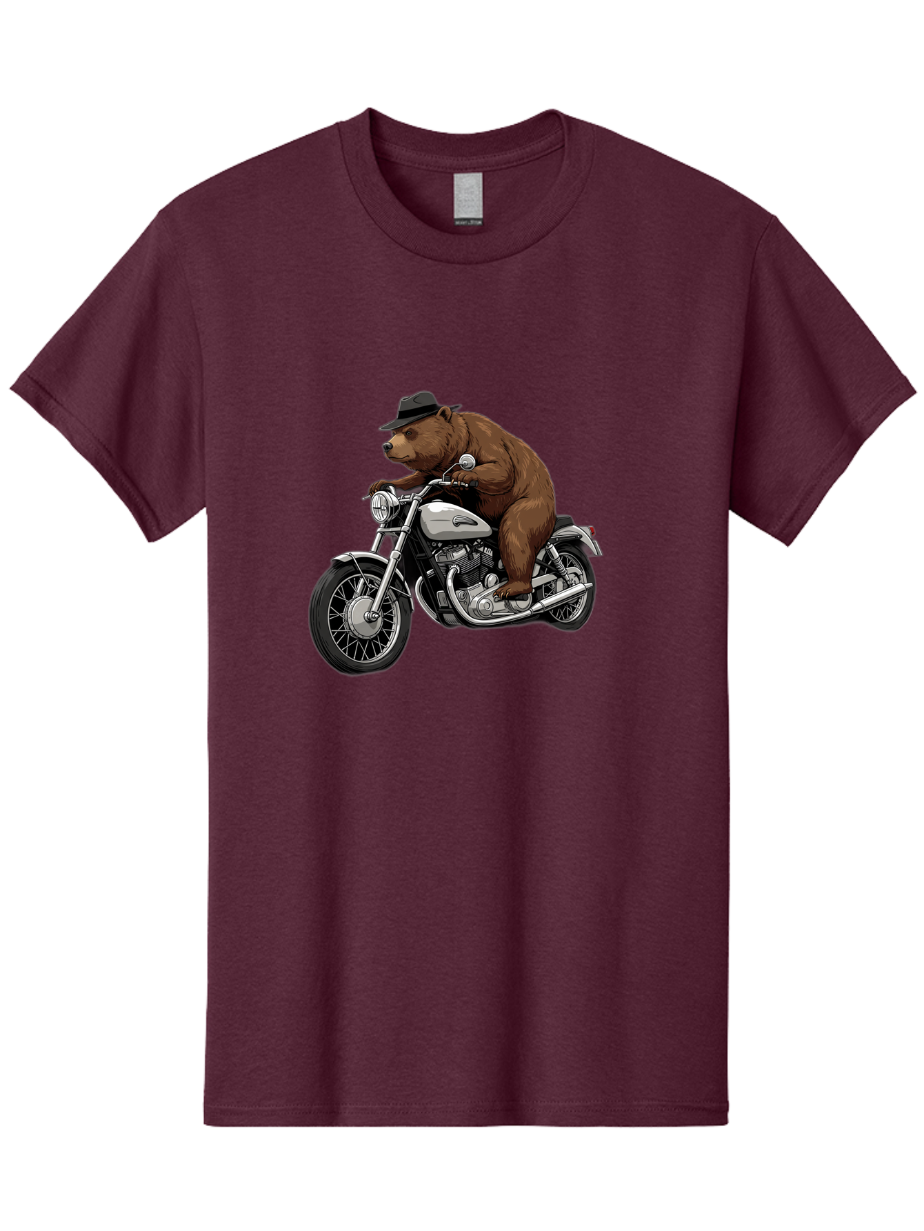 Bear-Riding-Motorcycle Men'S Graphic Tee, 100% Cotton, Comfortable Casual Summer Wear, Machine Washable, Vintage Camera, Old Camera, Antique Camera, Black Camera, Classic Photography, Photography Equipment, Nostalgic Device, Film Camera, Camera Art Bae865