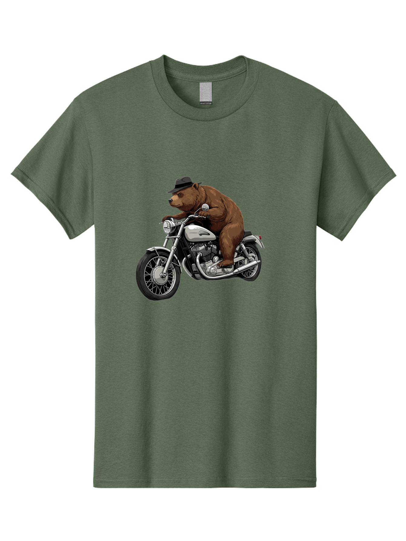 Bear-Riding-Motorcycle Men'S Graphic Tee, 100% Cotton, Comfortable Casual Summer Wear, Machine Washable, Vintage Camera, Old Camera, Antique Camera, Black Camera, Classic Photography, Photography Equipment, Nostalgic Device, Film Camera, Camera Art Bae865